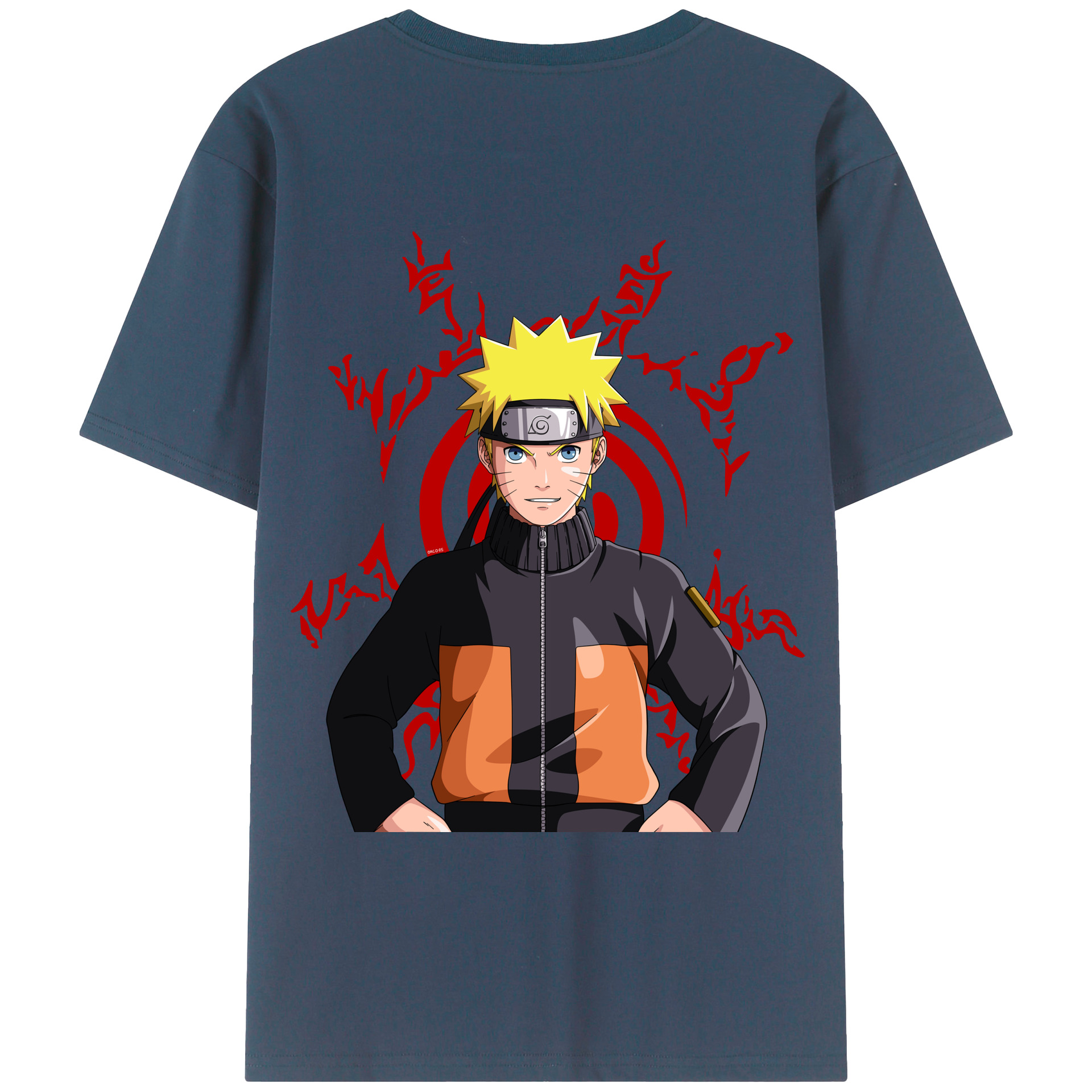 （画像用） NARUTO -ナルト- うずまき ナルト Uzumaki Naruto 綿100％ メンズ半袖Tシャツ（バックプリント） 通気性