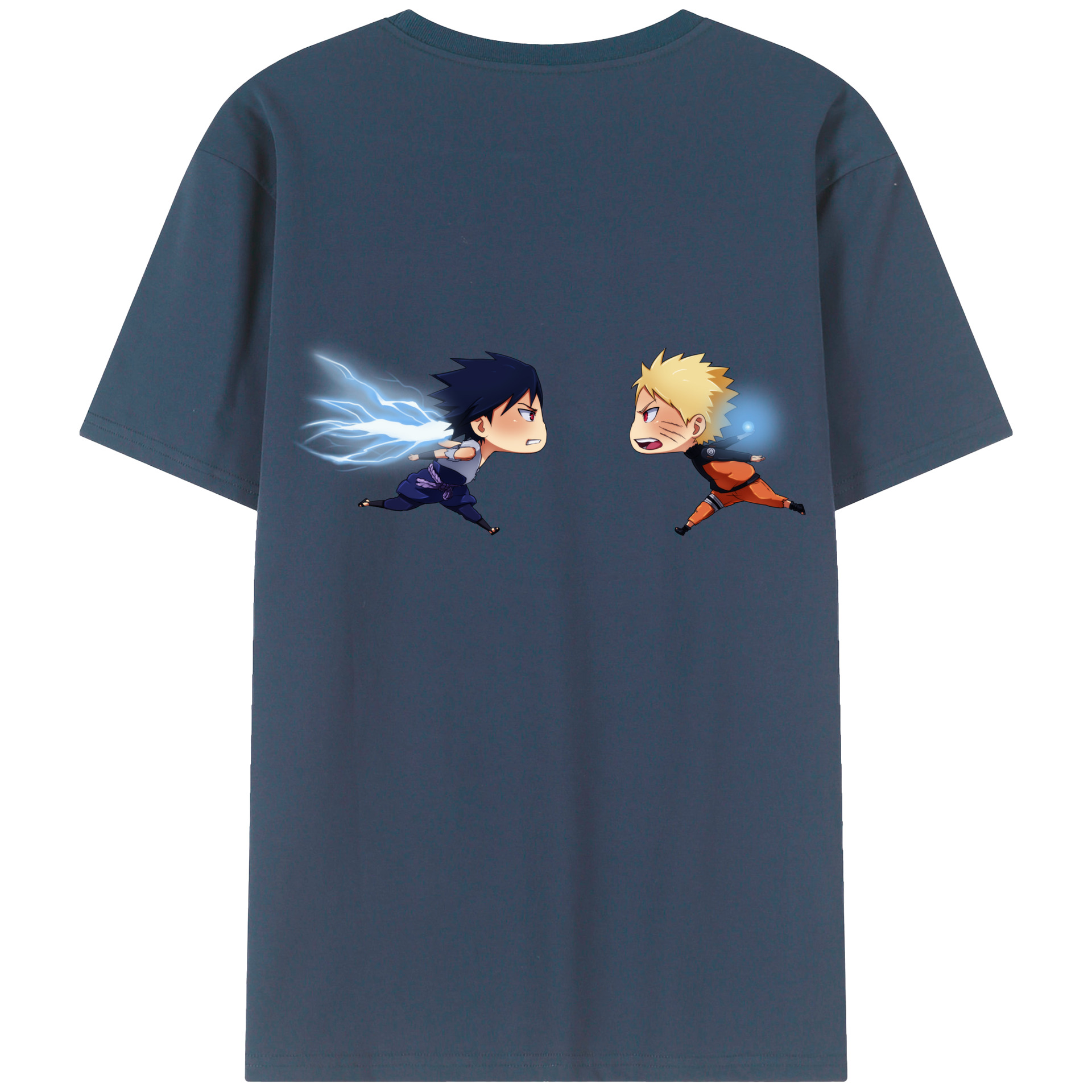 （画像用） NARUTO -ナルト- うずまき ナルト Uzumaki Naruto 綿100％ メンズ半袖Tシャツ（バックプリント） 通気性