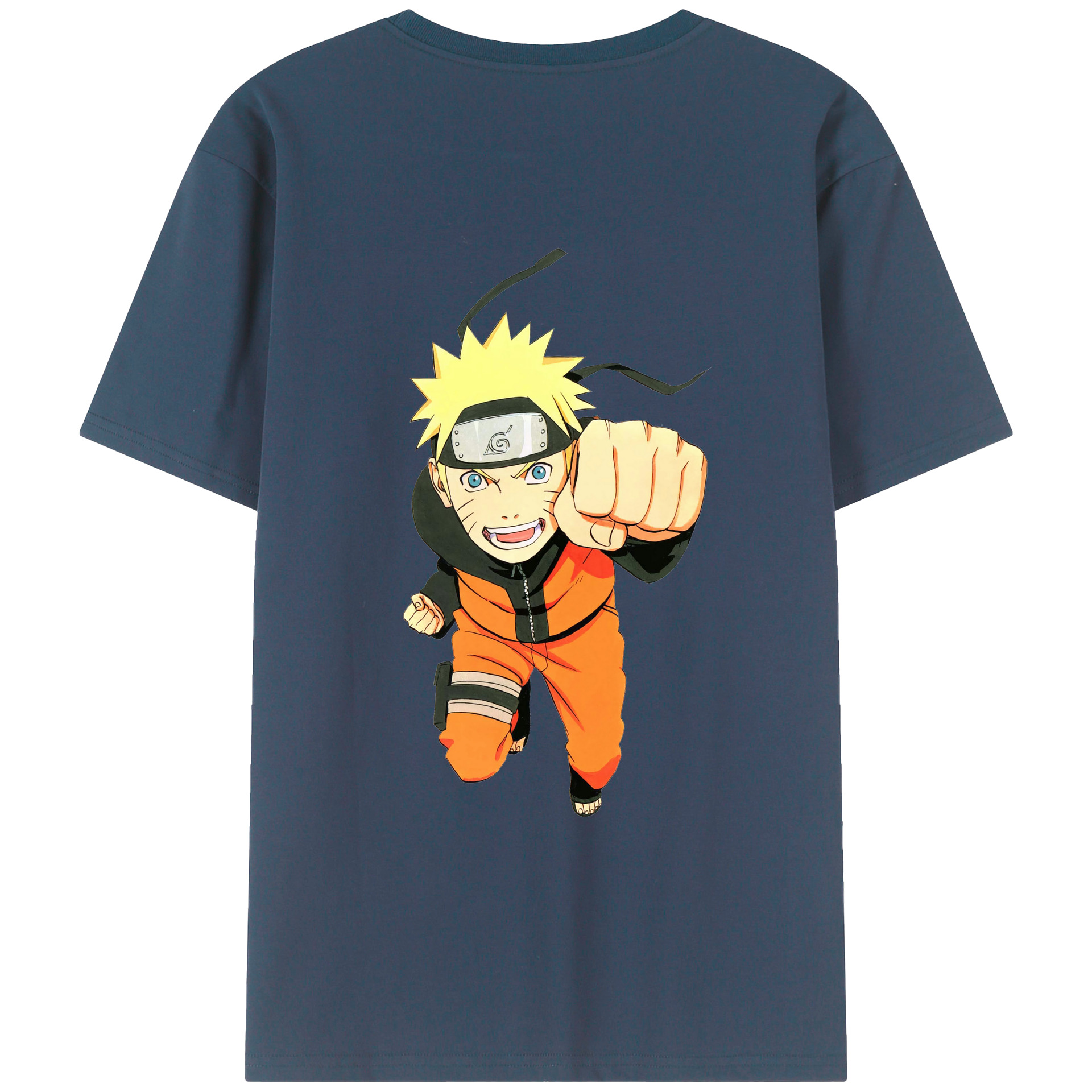 （画像用） NARUTO -ナルト- うずまき ナルト Uzumaki Naruto 綿100％ メンズ半袖Tシャツ（バックプリント） 通気性