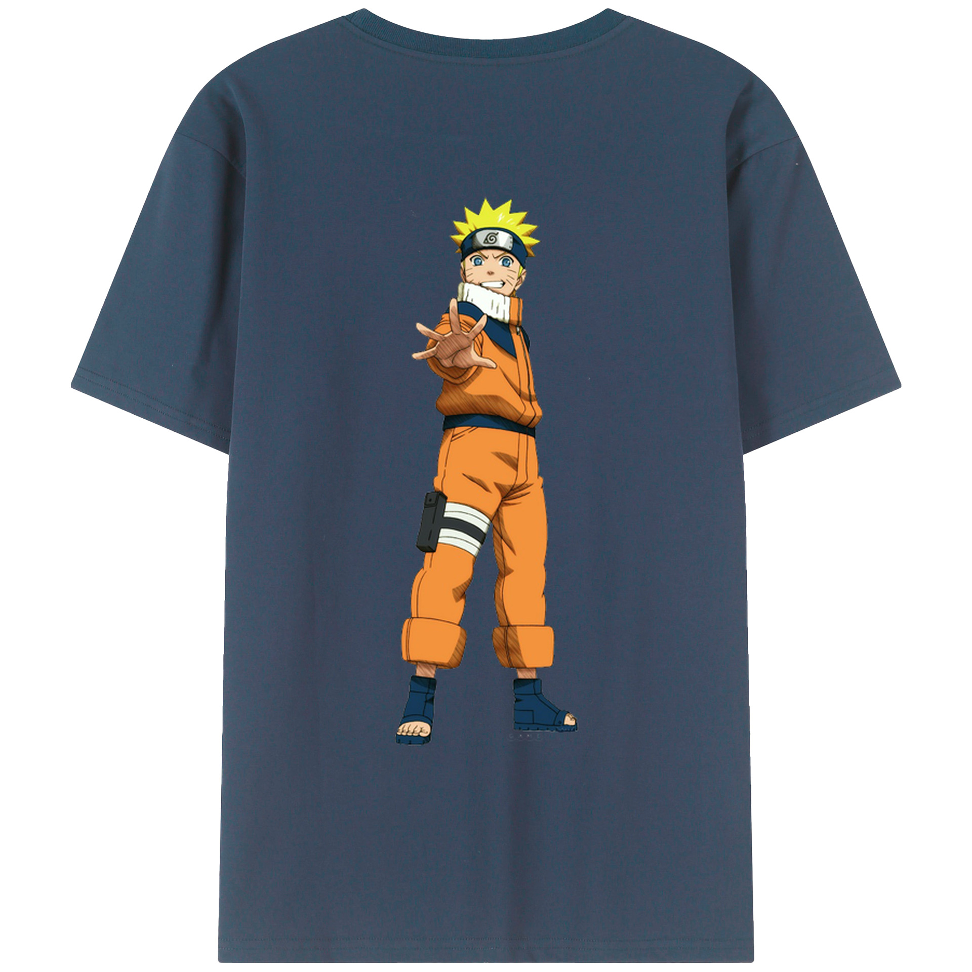 （画像用） NARUTO -ナルト- うずまき ナルト Uzumaki Naruto 綿100％ メンズ半袖Tシャツ（バックプリント） 通気性