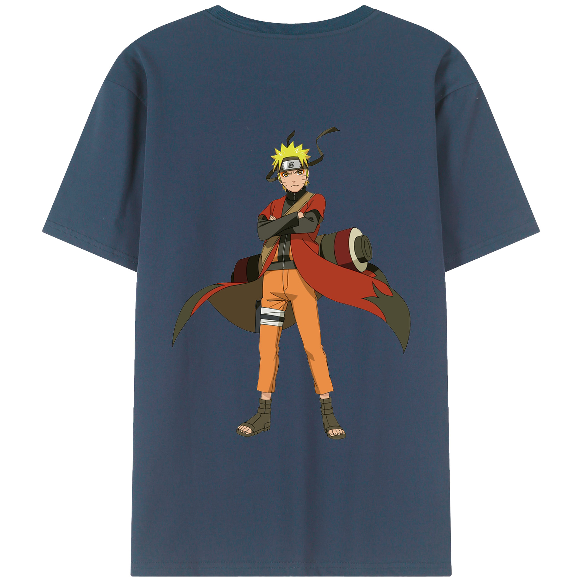 （画像用） NARUTO -ナルト- うずまき ナルト Uzumaki Naruto 綿100％ メンズ半袖Tシャツ（バックプリント） 通気性