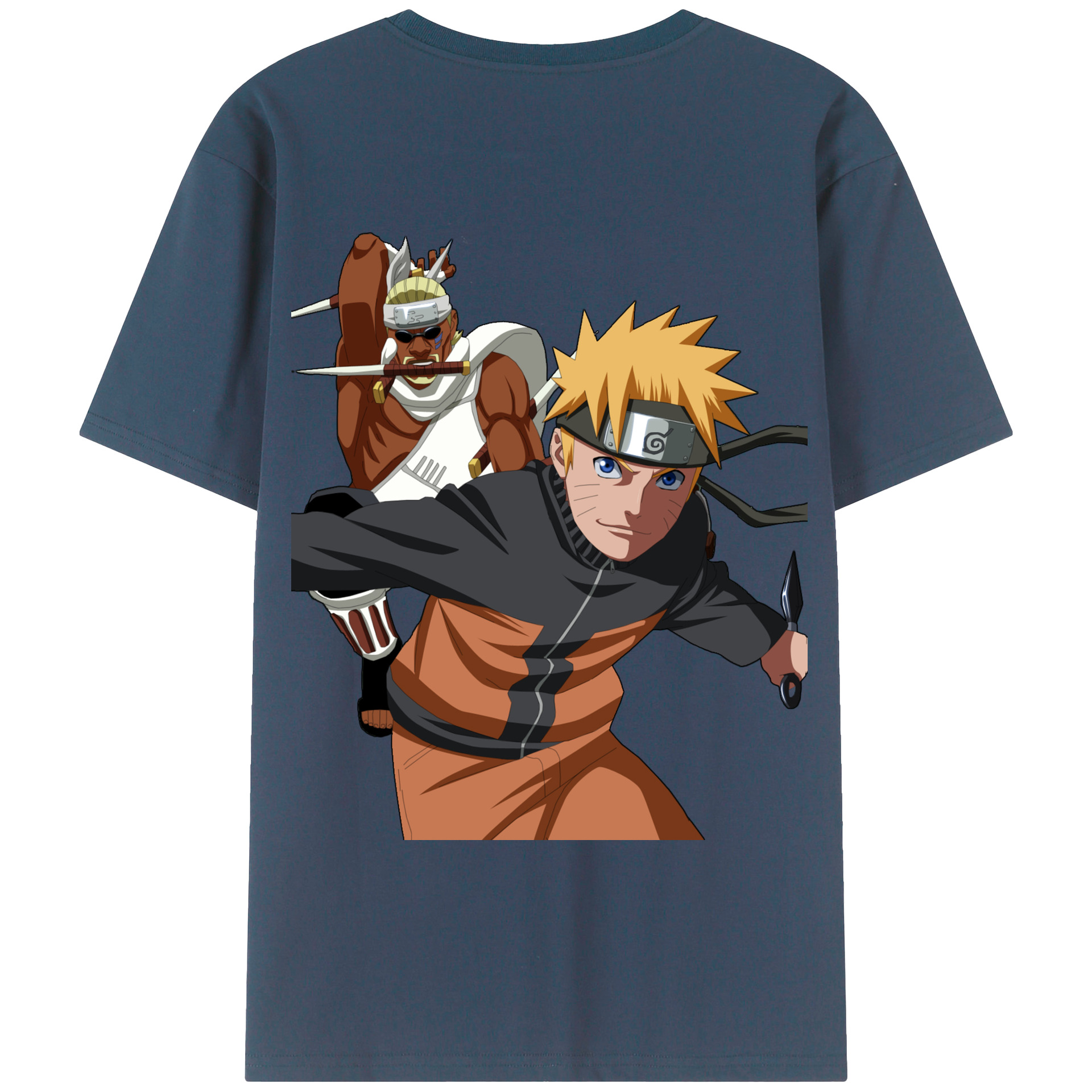 （画像用） NARUTO -ナルト- うずまき ナルト Uzumaki Naruto 綿100％ メンズ半袖Tシャツ（バックプリント） 通気性