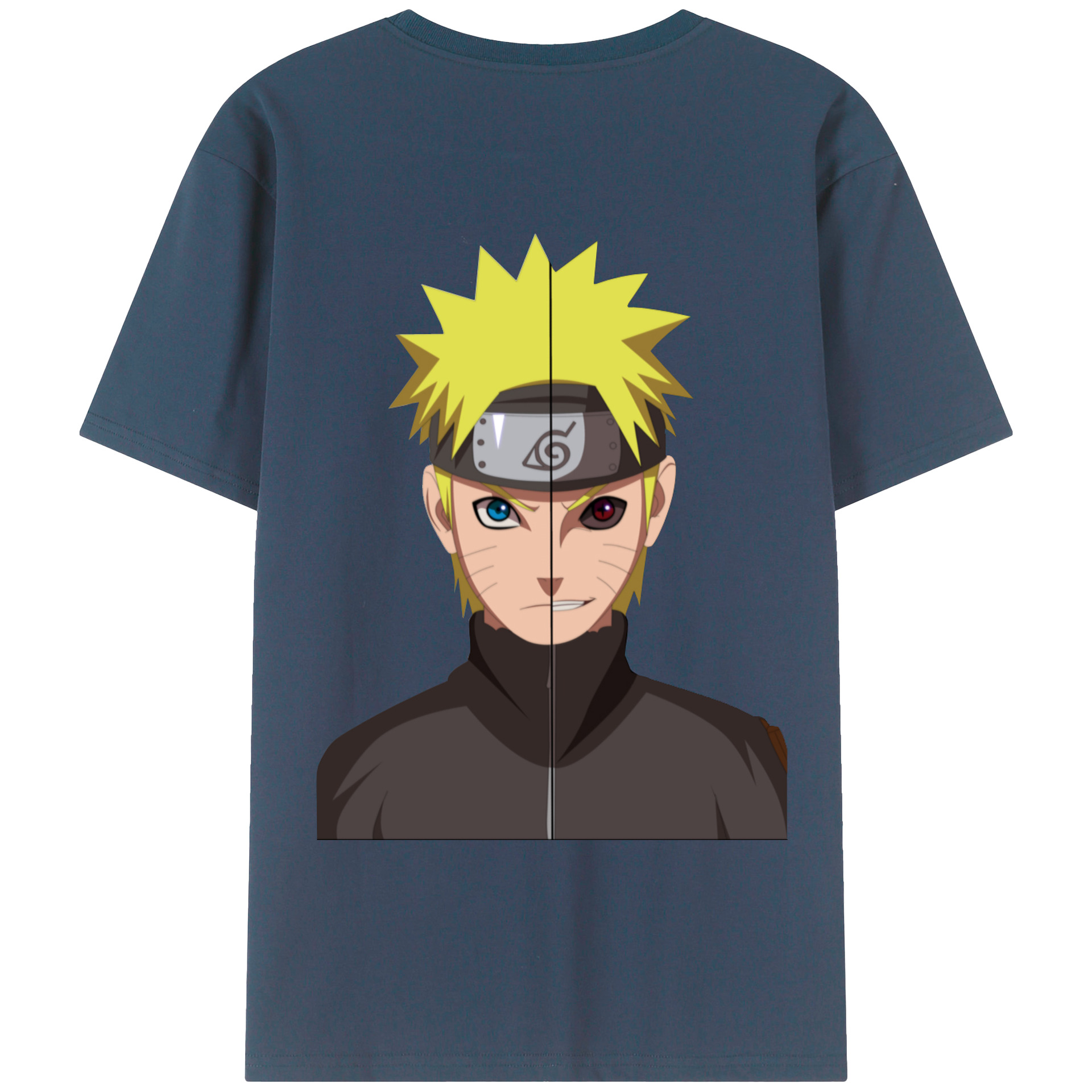 （画像用） NARUTO -ナルト- うずまき ナルト Uzumaki Naruto 綿100％ メンズ半袖Tシャツ（バックプリント） 通気性