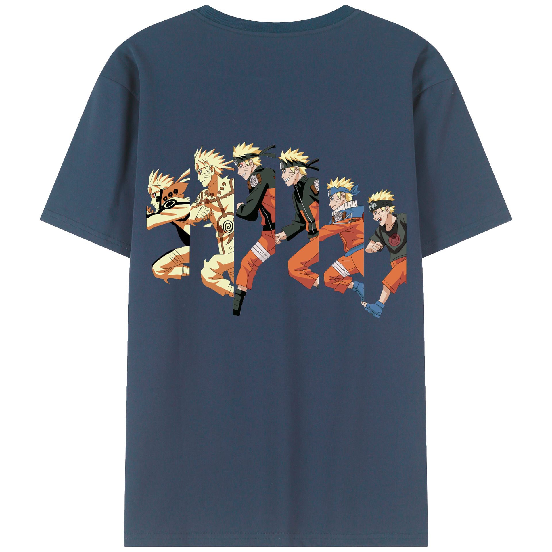（画像用） NARUTO -ナルト- うずまき ナルト Uzumaki Naruto 綿100％ メンズ半袖Tシャツ（バックプリント） 通気性