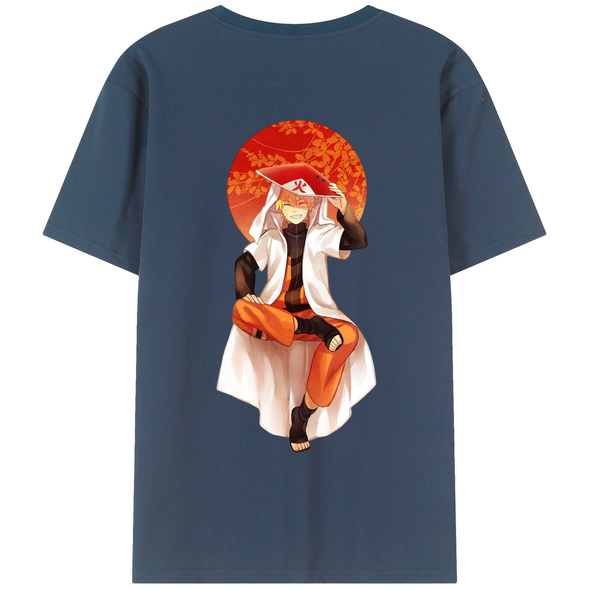 （画像用） NARUTO -ナルト- うずまき ナルト Uzumaki Naruto 綿100％ メンズ半袖Tシャツ（バックプリント） 通気性
