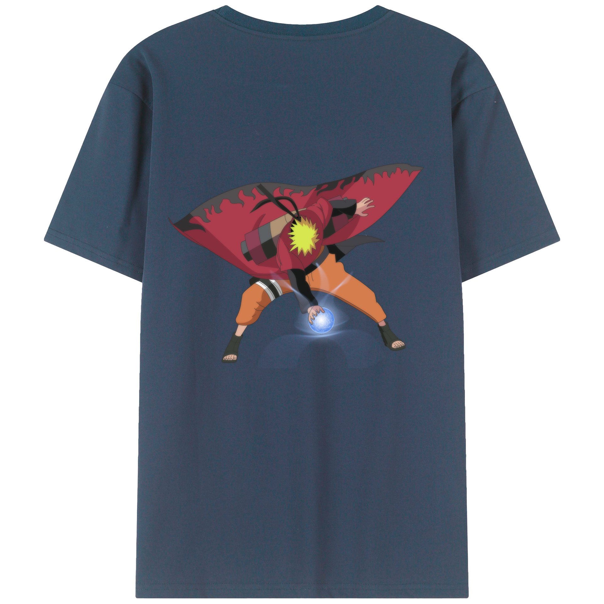 （画像用） NARUTO -ナルト- うずまき ナルト Uzumaki Naruto 綿100％ メンズ半袖Tシャツ（バックプリント） 通気性