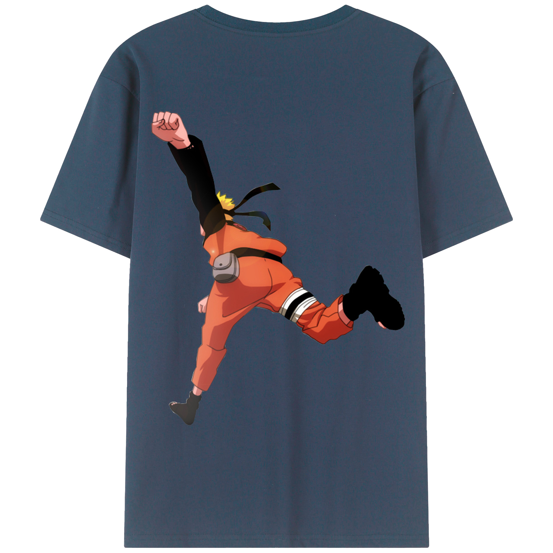 （画像用） NARUTO -ナルト- うずまき ナルト Uzumaki Naruto 綿100％ メンズ半袖Tシャツ（バックプリント） 通気性