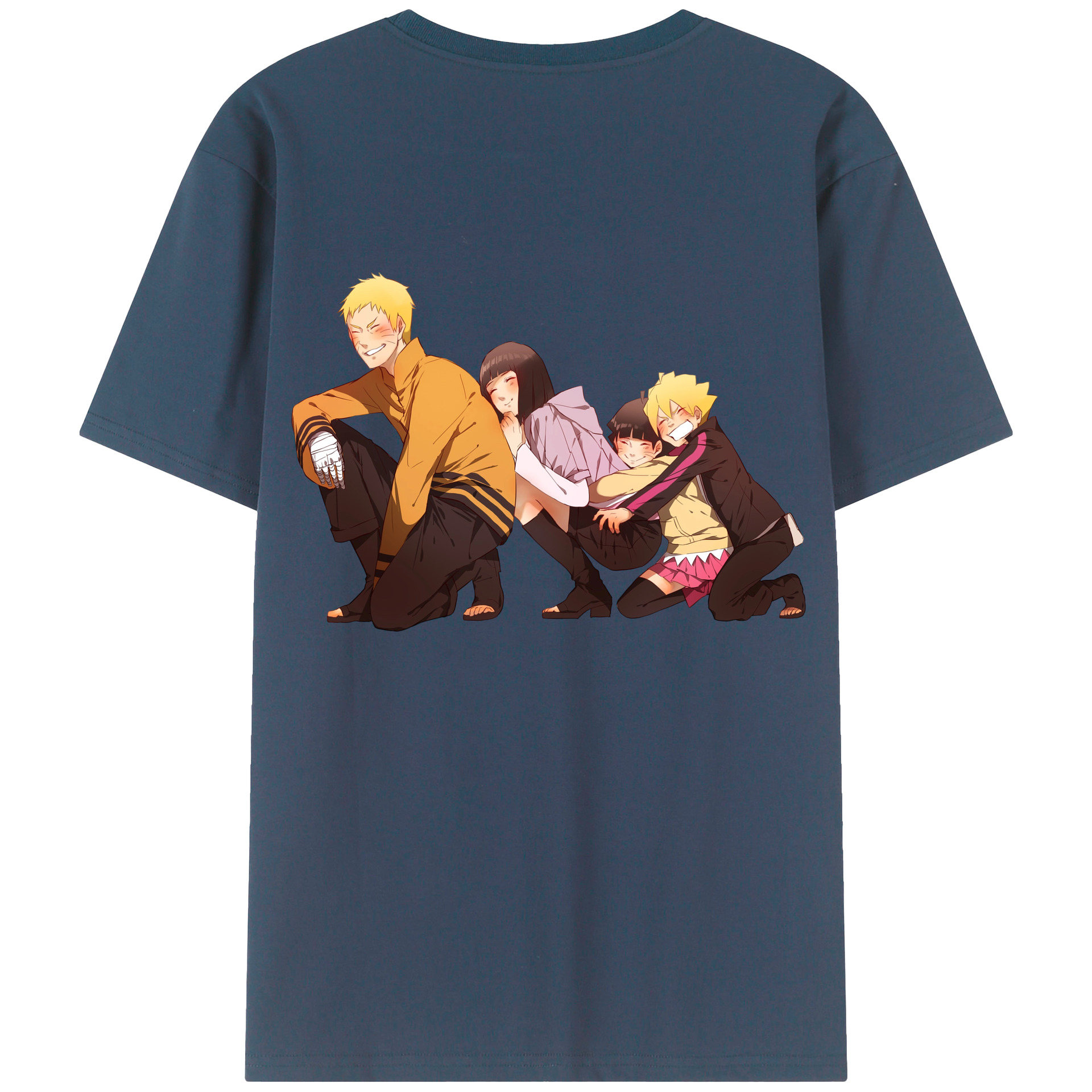 （画像用） NARUTO -ナルト- うずまき ナルト Uzumaki Naruto 綿100％ メンズ半袖Tシャツ（バックプリント） 通気性
