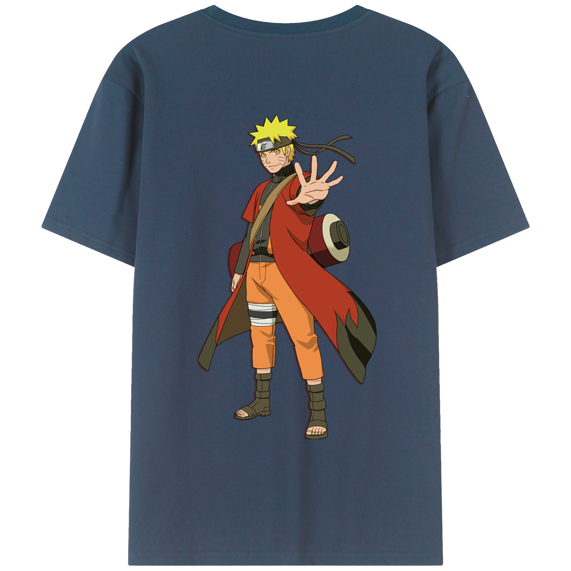 （画像用） NARUTO -ナルト- うずまき ナルト Uzumaki Naruto 綿100％ メンズ半袖Tシャツ（バックプリント） 通気性