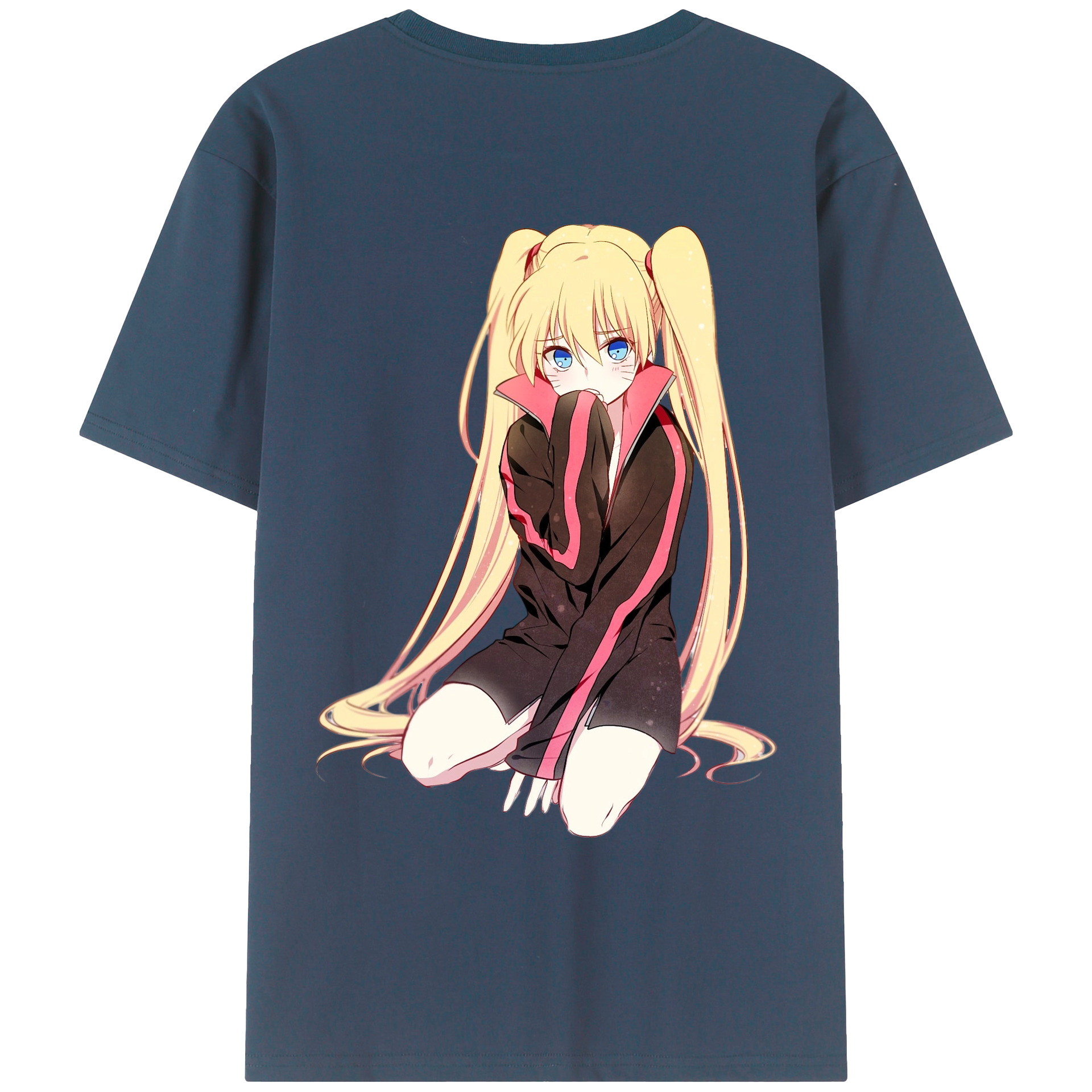 （画像用） NARUTO -ナルト- うずまき ナルト Uzumaki Naruto 綿100％ メンズ半袖Tシャツ（バックプリント） 通気性