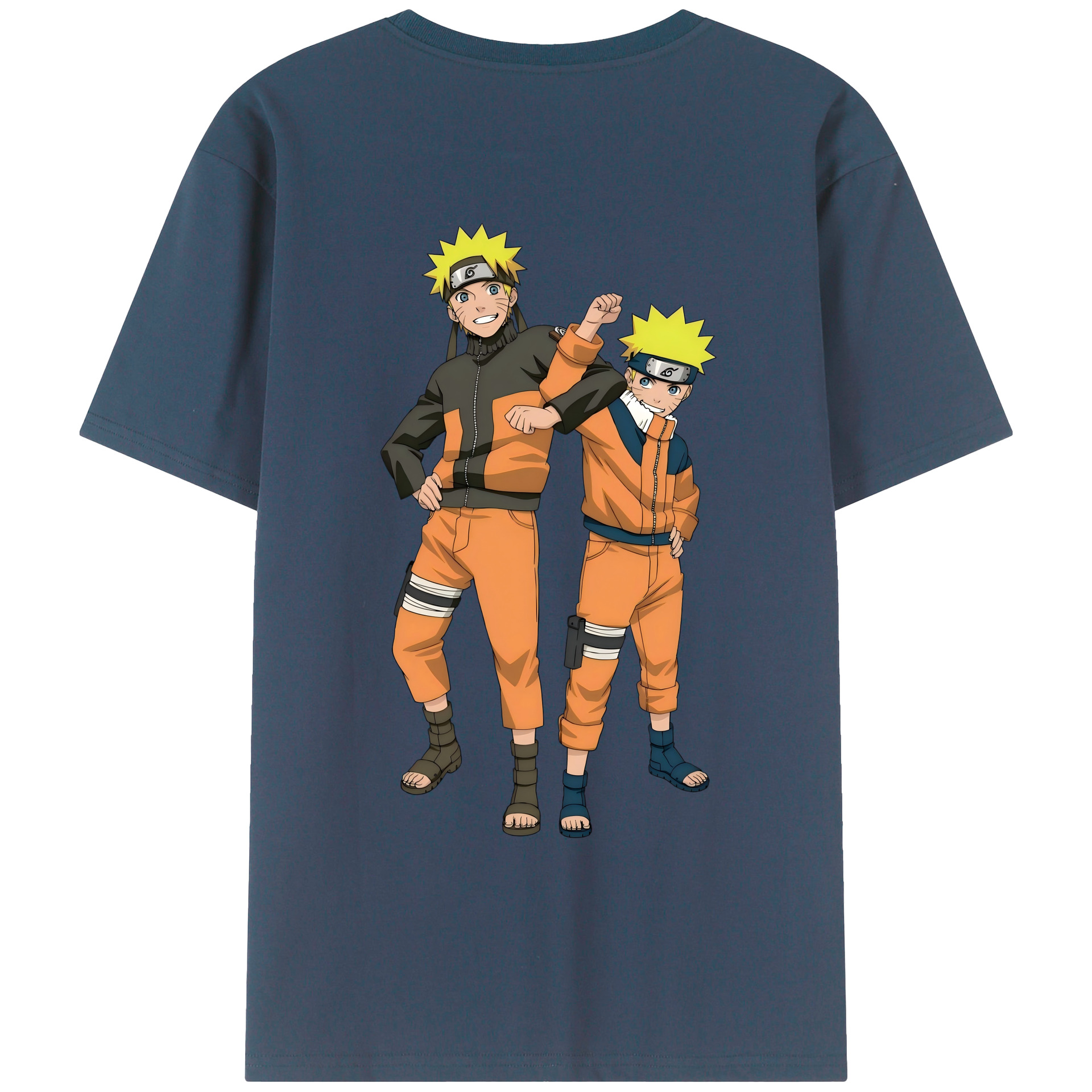 （画像用） NARUTO -ナルト- うずまき ナルト Uzumaki Naruto 綿100％ メンズ半袖Tシャツ（バックプリント） 通気性