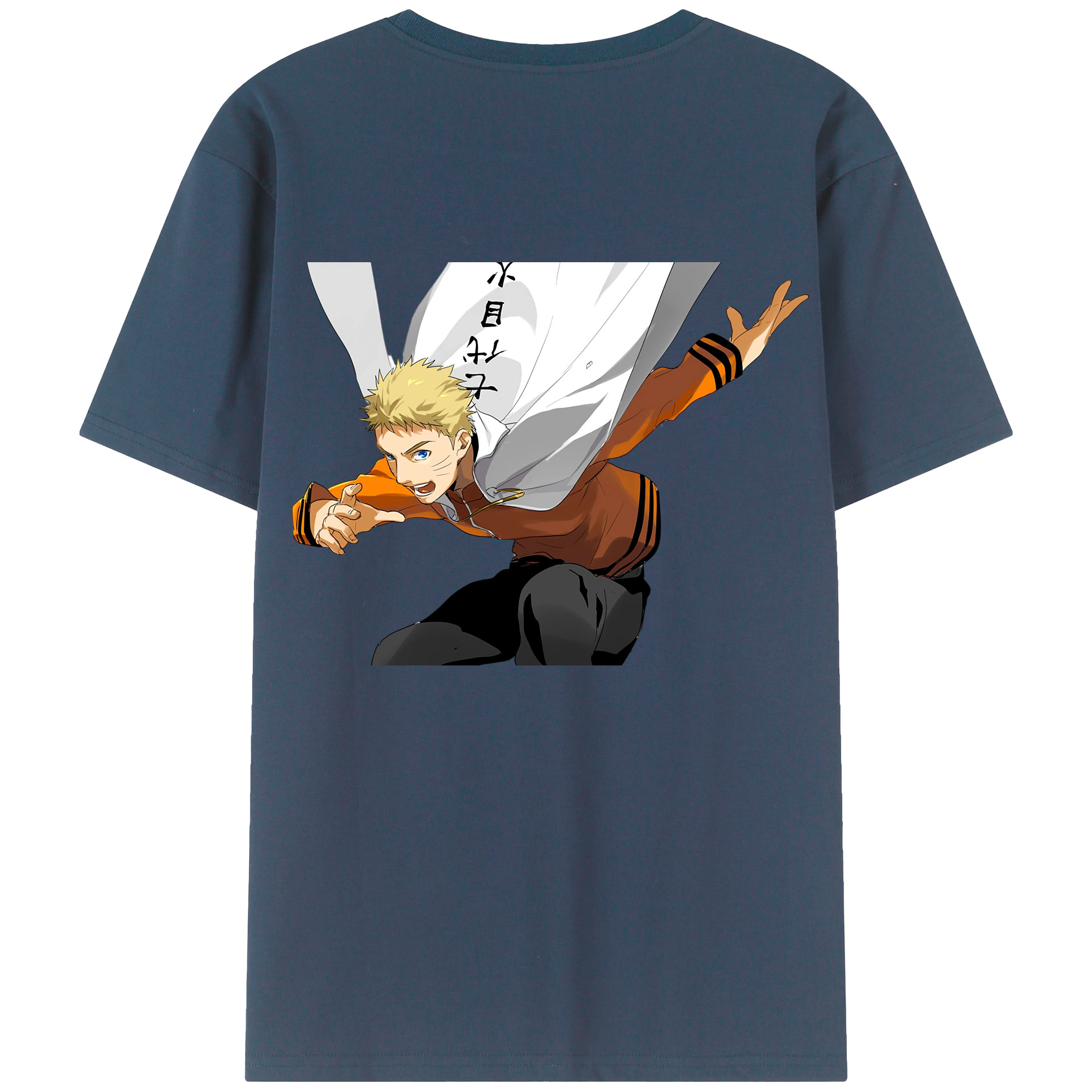 （画像用） NARUTO -ナルト- うずまき ナルト Uzumaki Naruto 綿100％ メンズ半袖Tシャツ（バックプリント） 通気性