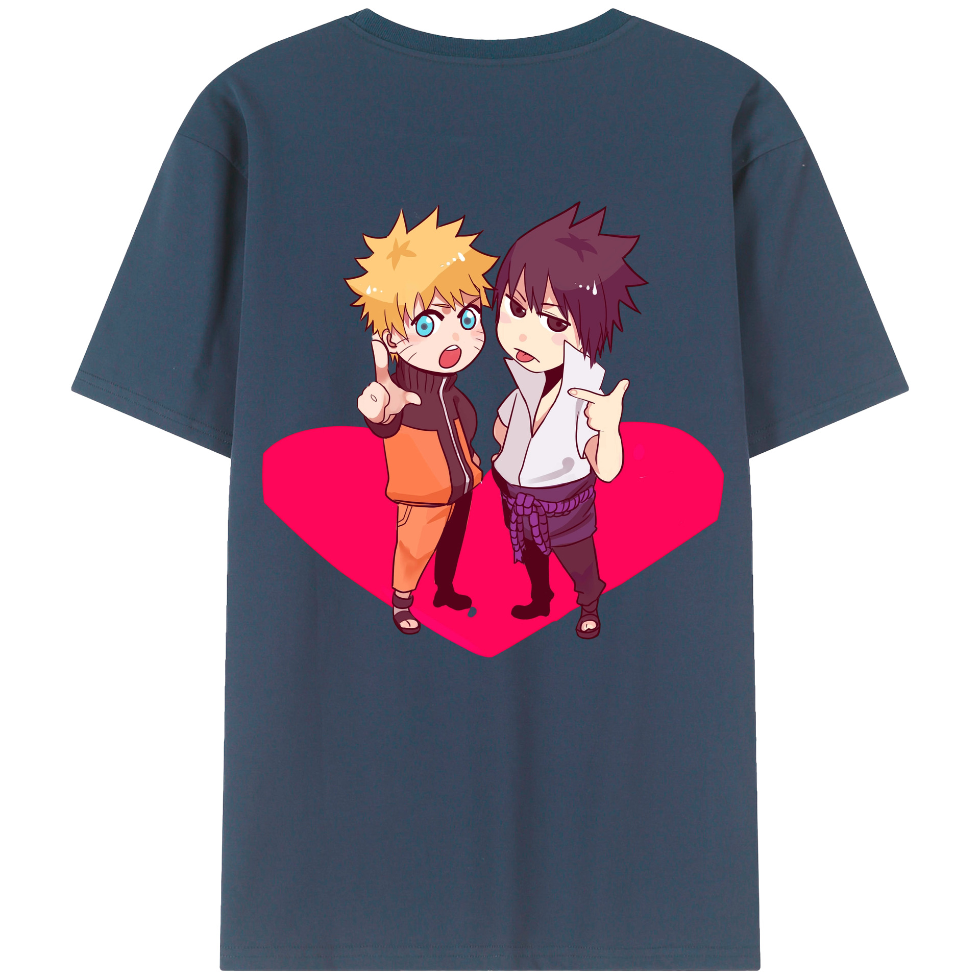 （画像用） NARUTO -ナルト- うずまき ナルト Uzumaki Naruto 綿100％ メンズ半袖Tシャツ（バックプリント） 通気性