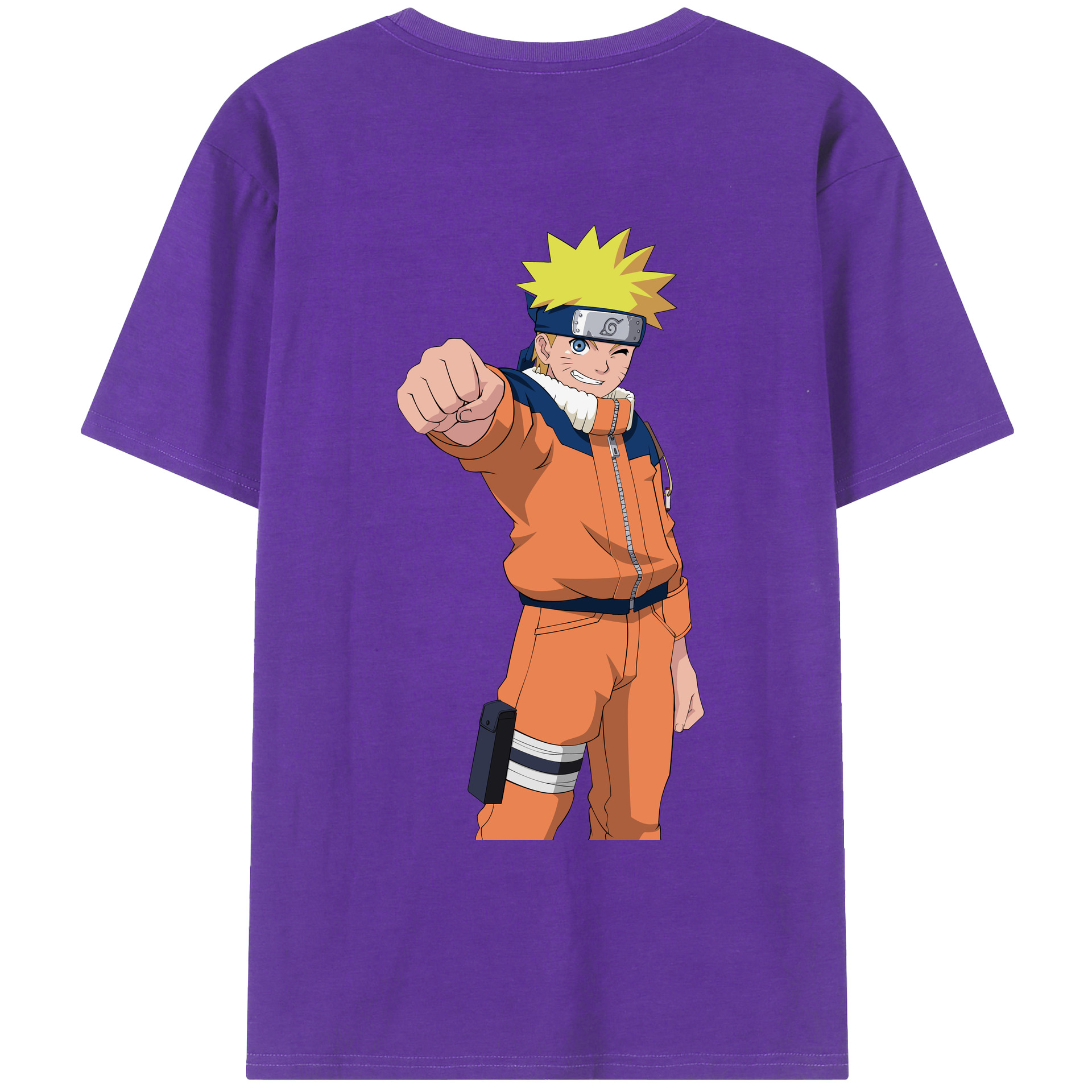 （画像用） NARUTO -ナルト- うずまき ナルト Uzumaki Naruto 綿100％ メンズ半袖Tシャツ（バックプリント） 通気性