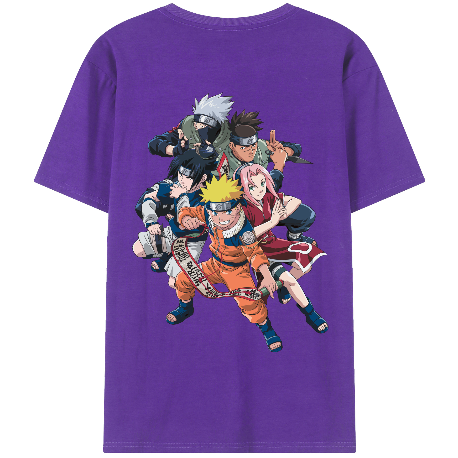 （画像用） NARUTO -ナルト- うずまき ナルト Uzumaki Naruto 綿100％ メンズ半袖Tシャツ（バックプリント） 通気性