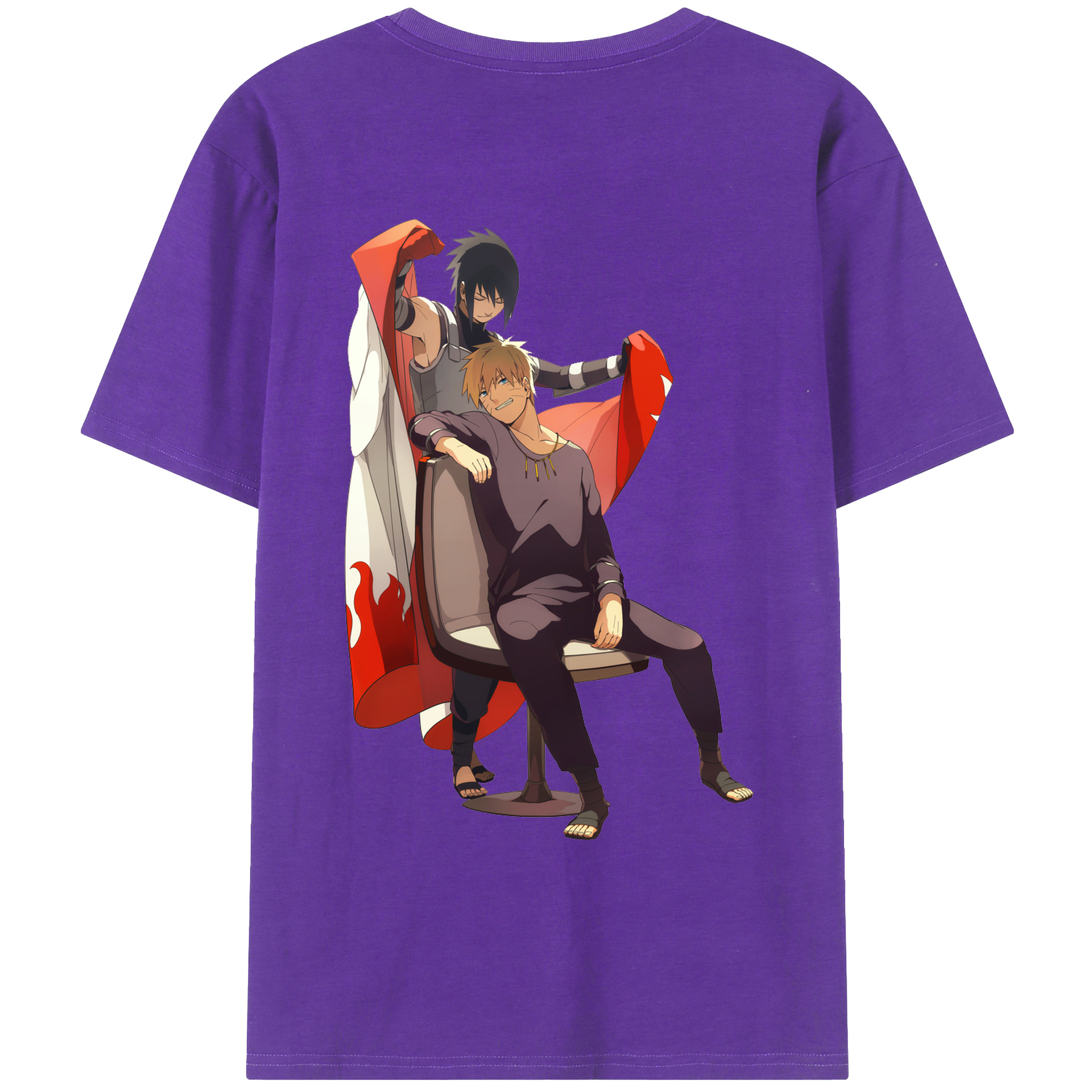 （画像用） NARUTO -ナルト- うずまき ナルト Uzumaki Naruto 綿100％ メンズ半袖Tシャツ（バックプリント） 通気性
