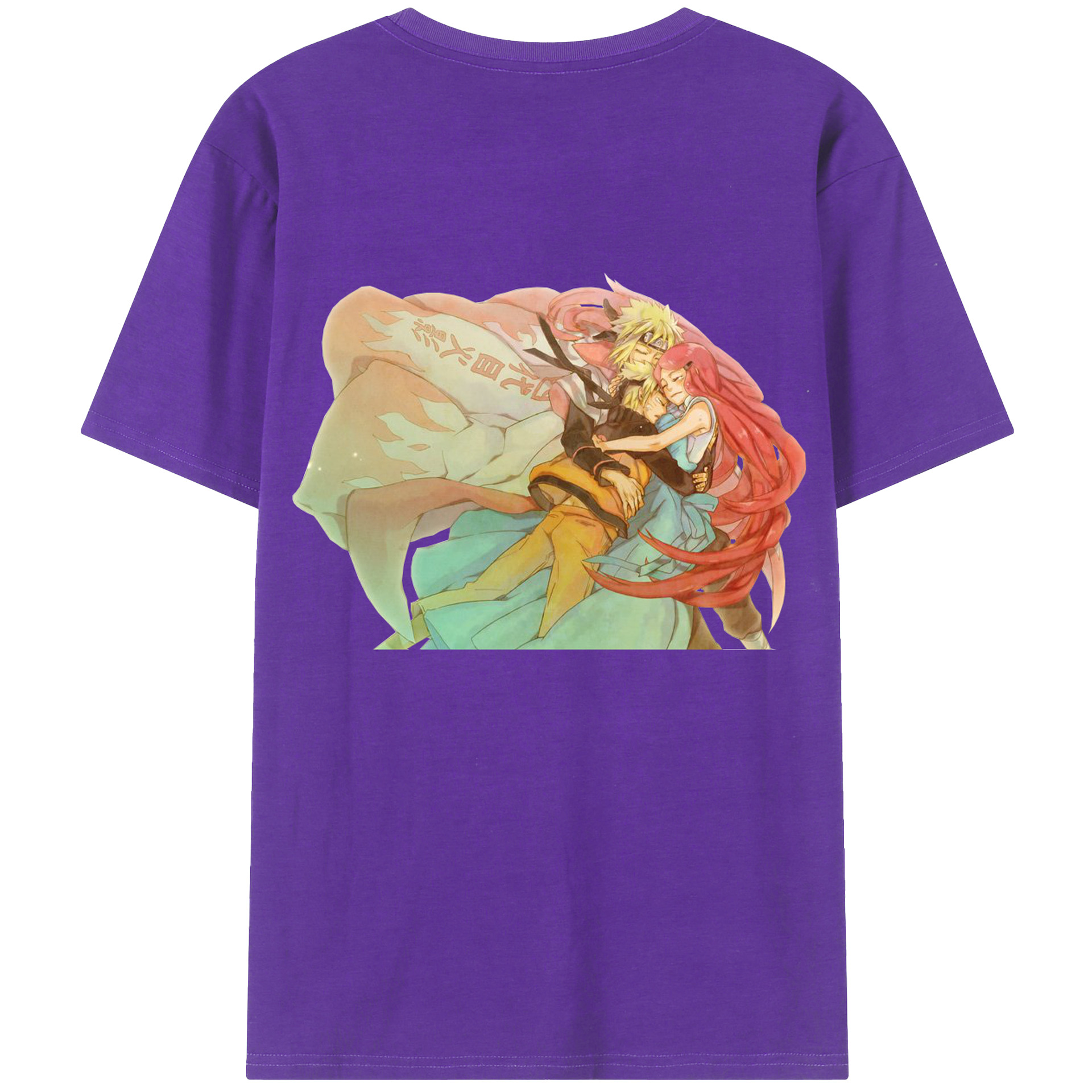 （画像用） NARUTO -ナルト- うずまき ナルト Uzumaki Naruto 綿100％ メンズ半袖Tシャツ（バックプリント） 通気性