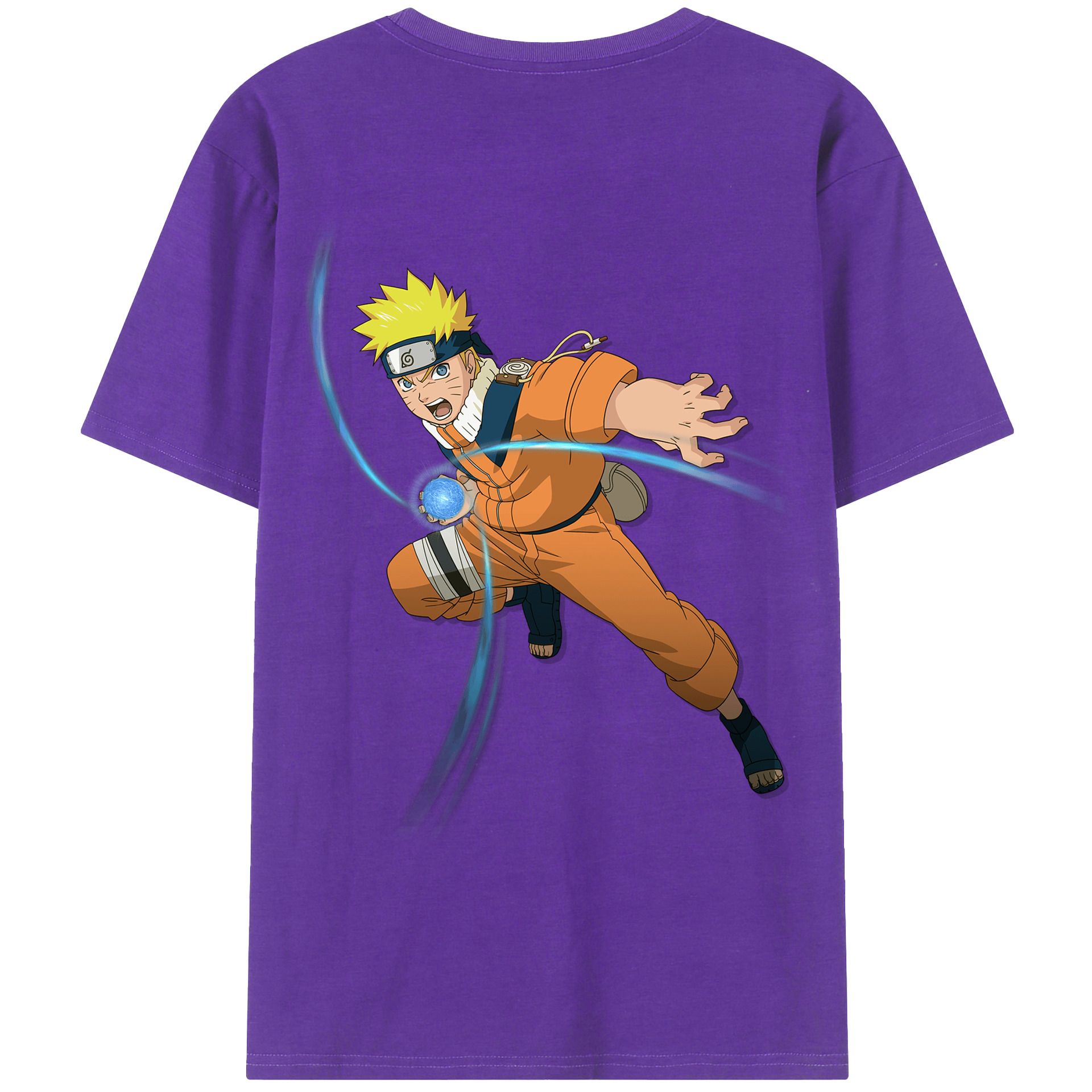 （画像用） NARUTO -ナルト- うずまき ナルト Uzumaki Naruto 綿100％ メンズ半袖Tシャツ（バックプリント） 通気性