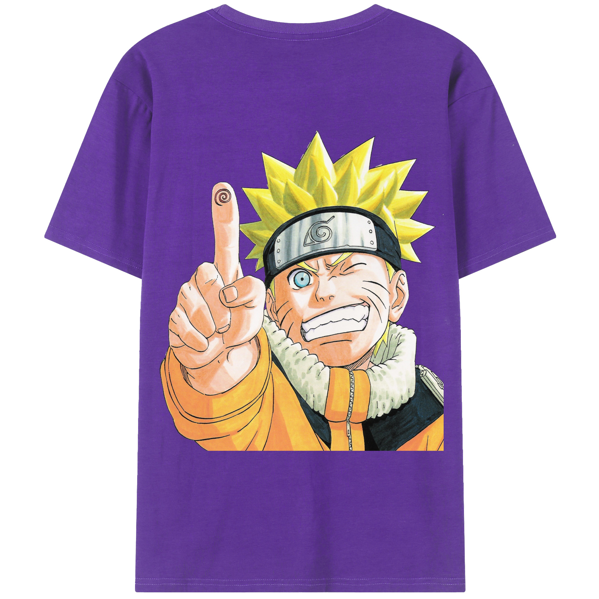 （画像用） NARUTO -ナルト- うずまき ナルト Uzumaki Naruto 綿100％ メンズ半袖Tシャツ（バックプリント） 通気性