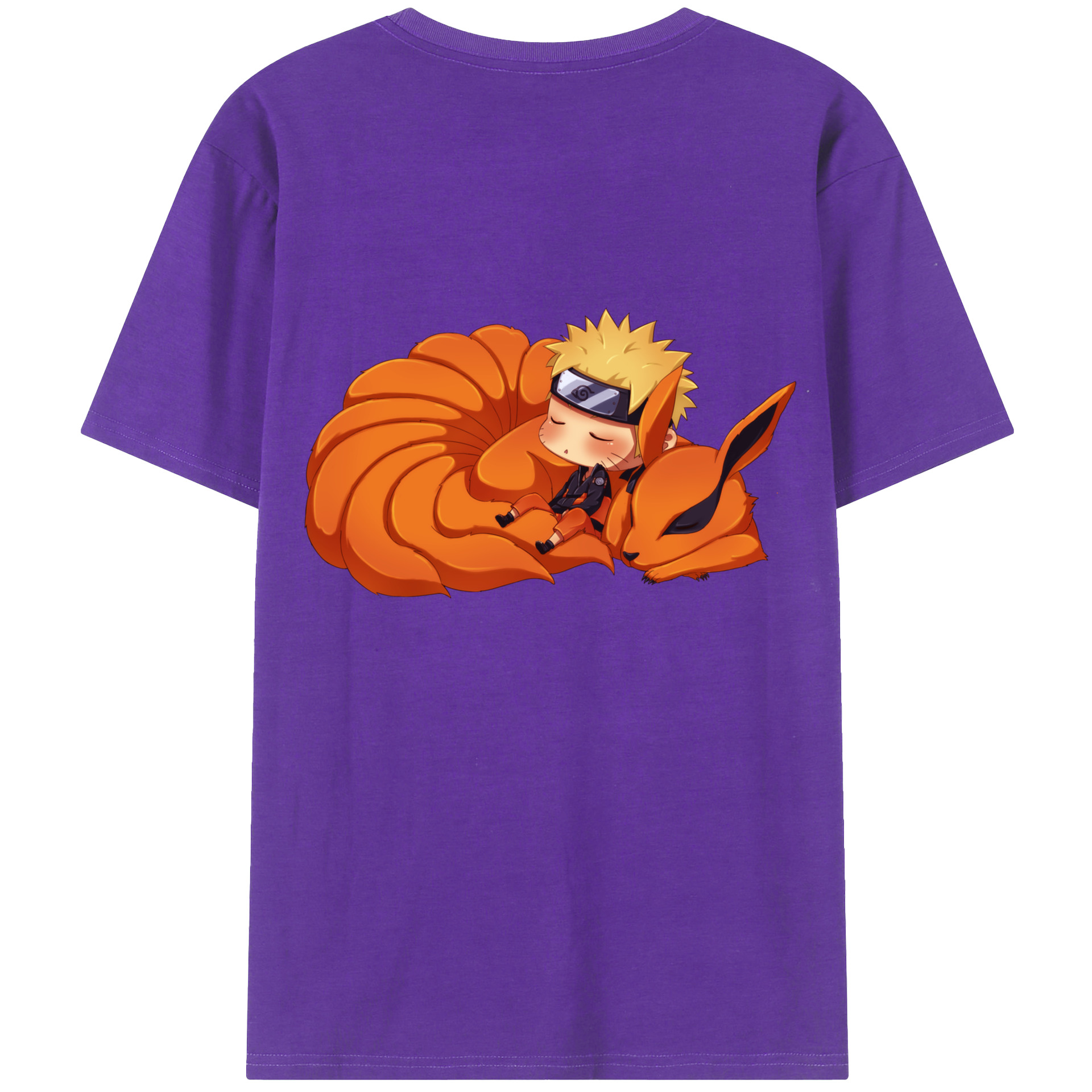 （画像用） NARUTO -ナルト- うずまき ナルト Uzumaki Naruto 綿100％ メンズ半袖Tシャツ（バックプリント） 通気性