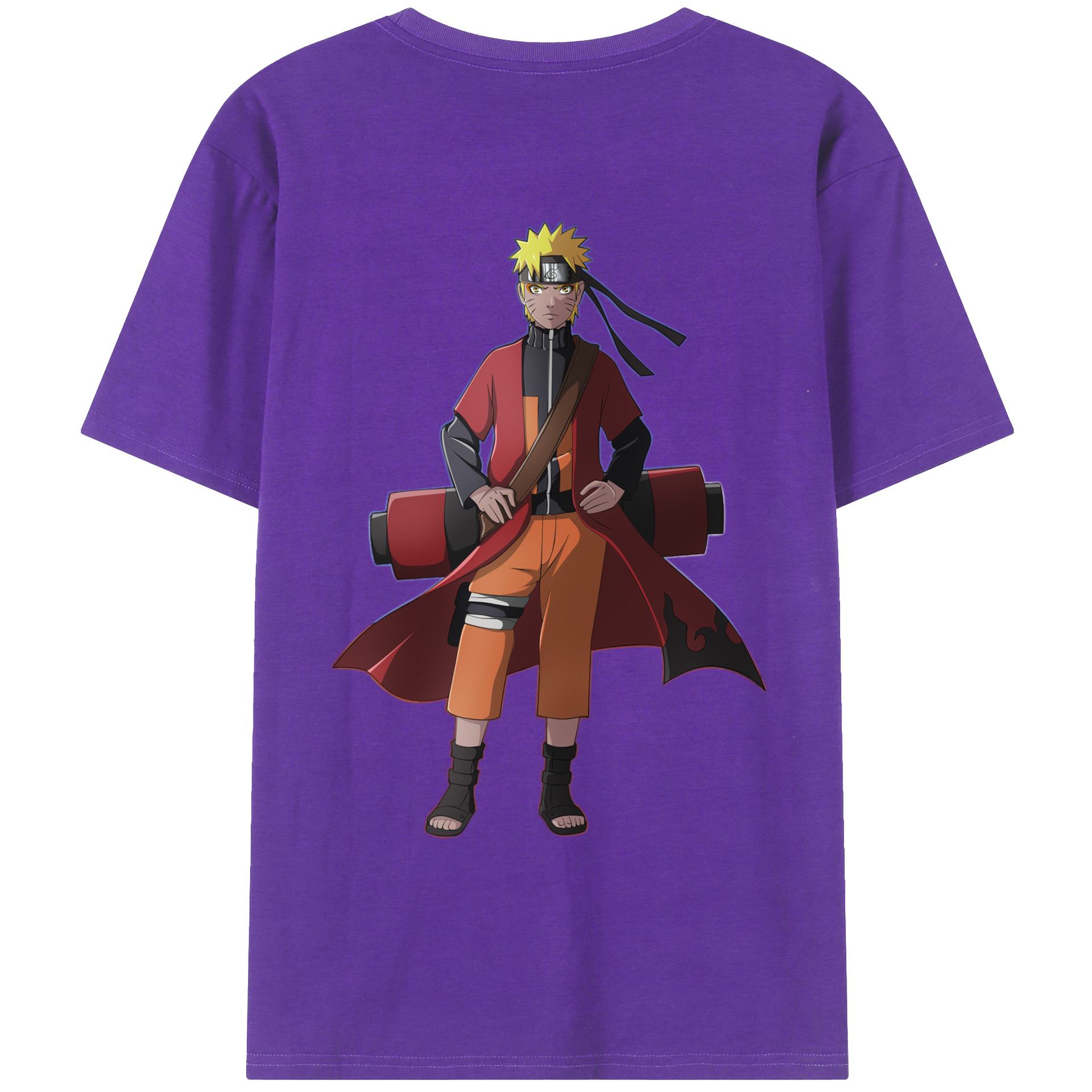 （画像用） NARUTO -ナルト- うずまき ナルト Uzumaki Naruto 綿100％ メンズ半袖Tシャツ（バックプリント） 通気性