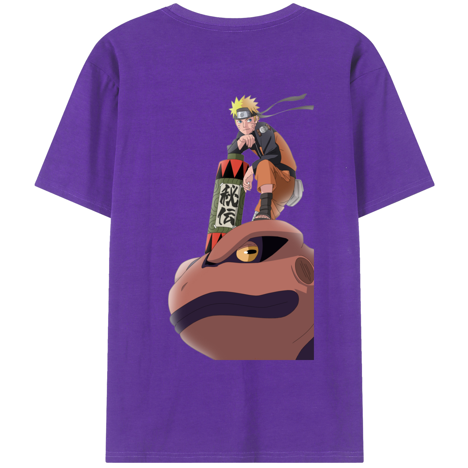 （画像用） NARUTO -ナルト- うずまき ナルト Uzumaki Naruto 綿100％ メンズ半袖Tシャツ（バックプリント） 通気性