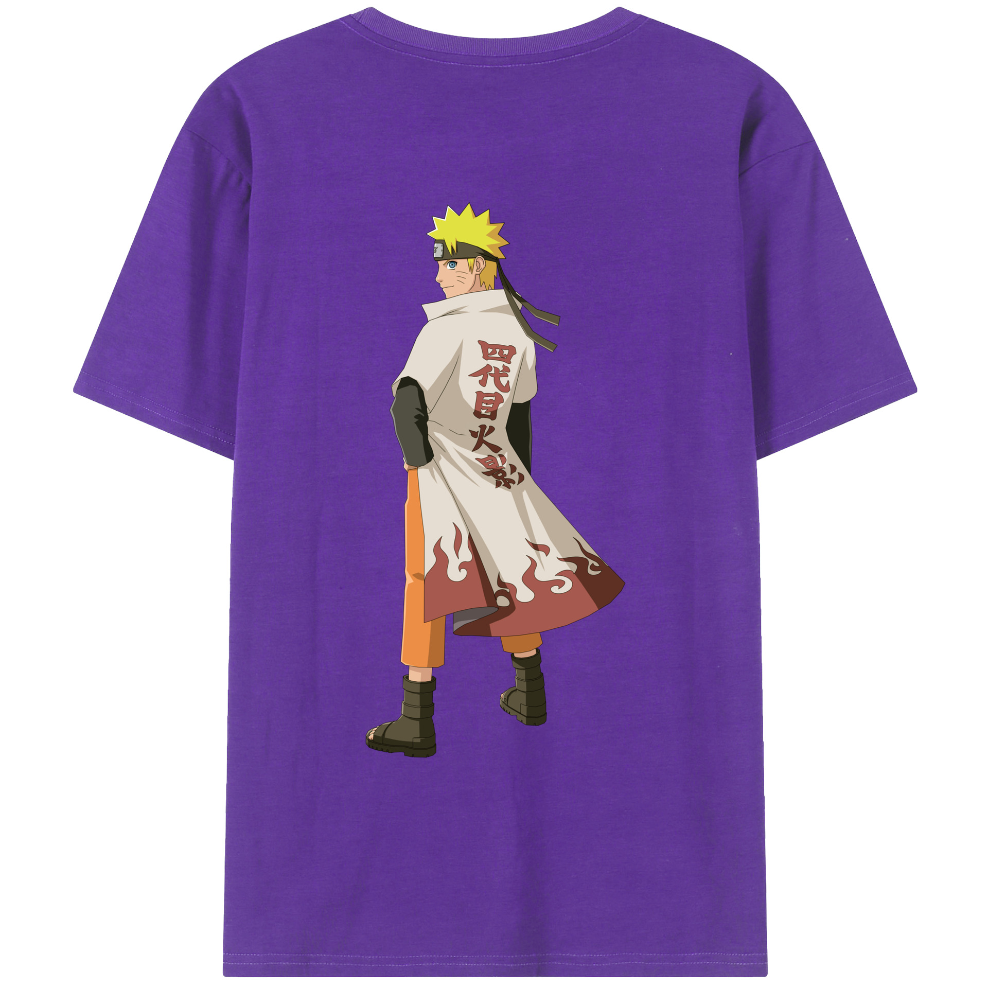 （画像用） NARUTO -ナルト- うずまき ナルト Uzumaki Naruto 綿100％ メンズ半袖Tシャツ（バックプリント） 通気性