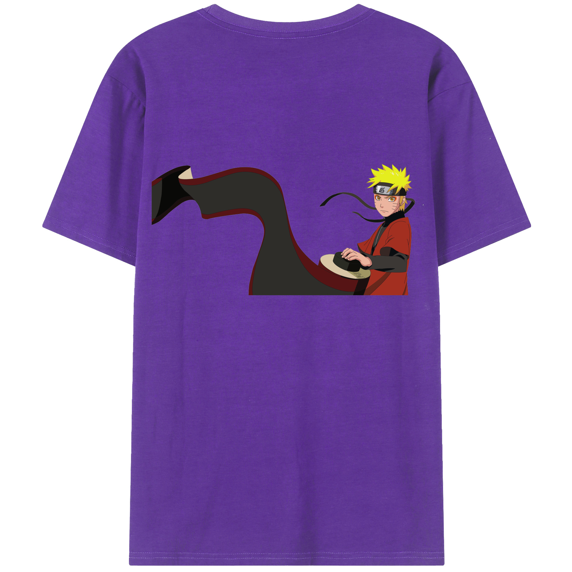 （画像用） NARUTO -ナルト- うずまき ナルト Uzumaki Naruto 綿100％ メンズ半袖Tシャツ（バックプリント） 通気性