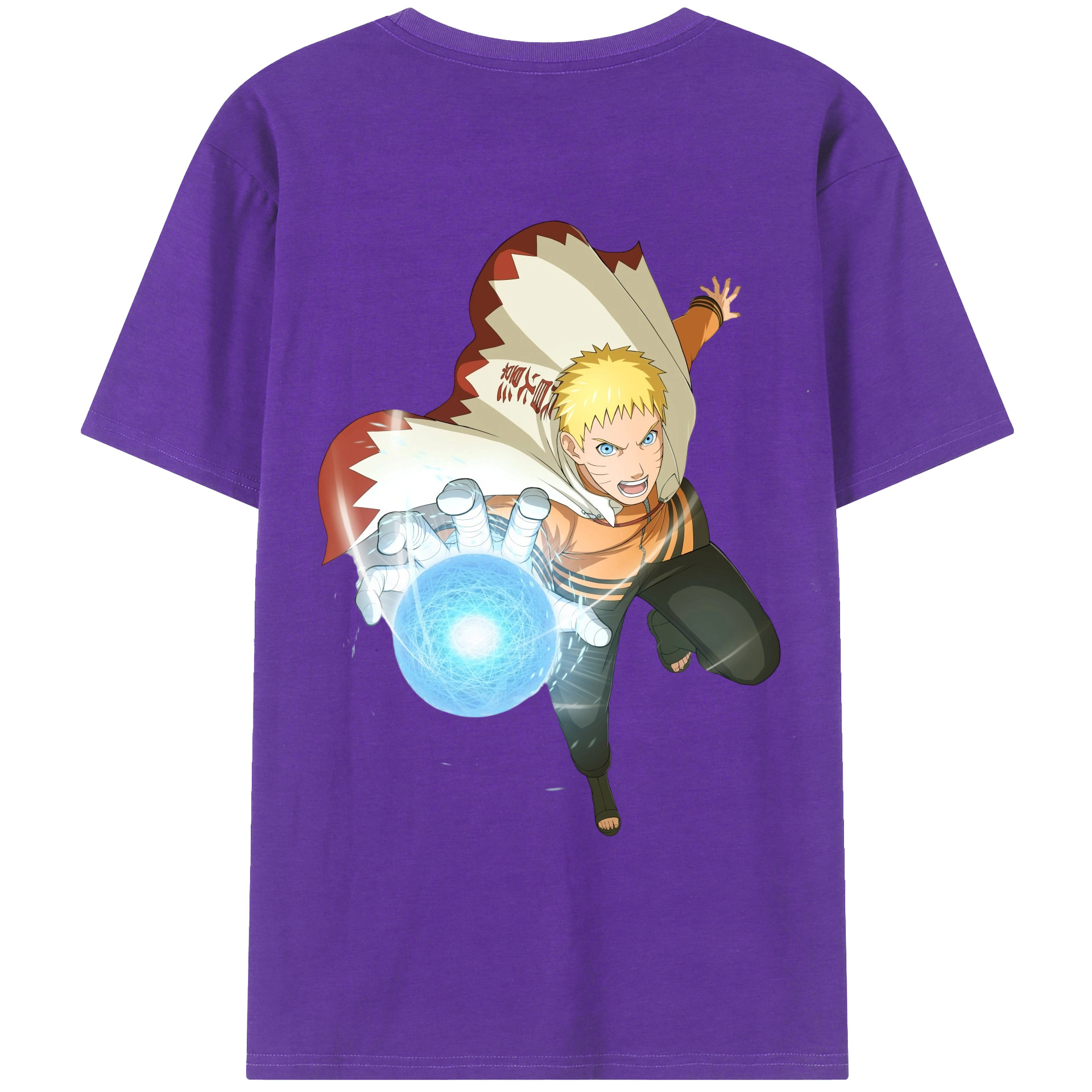 （画像用） NARUTO -ナルト- うずまき ナルト Uzumaki Naruto 綿100％ メンズ半袖Tシャツ（バックプリント） 通気性