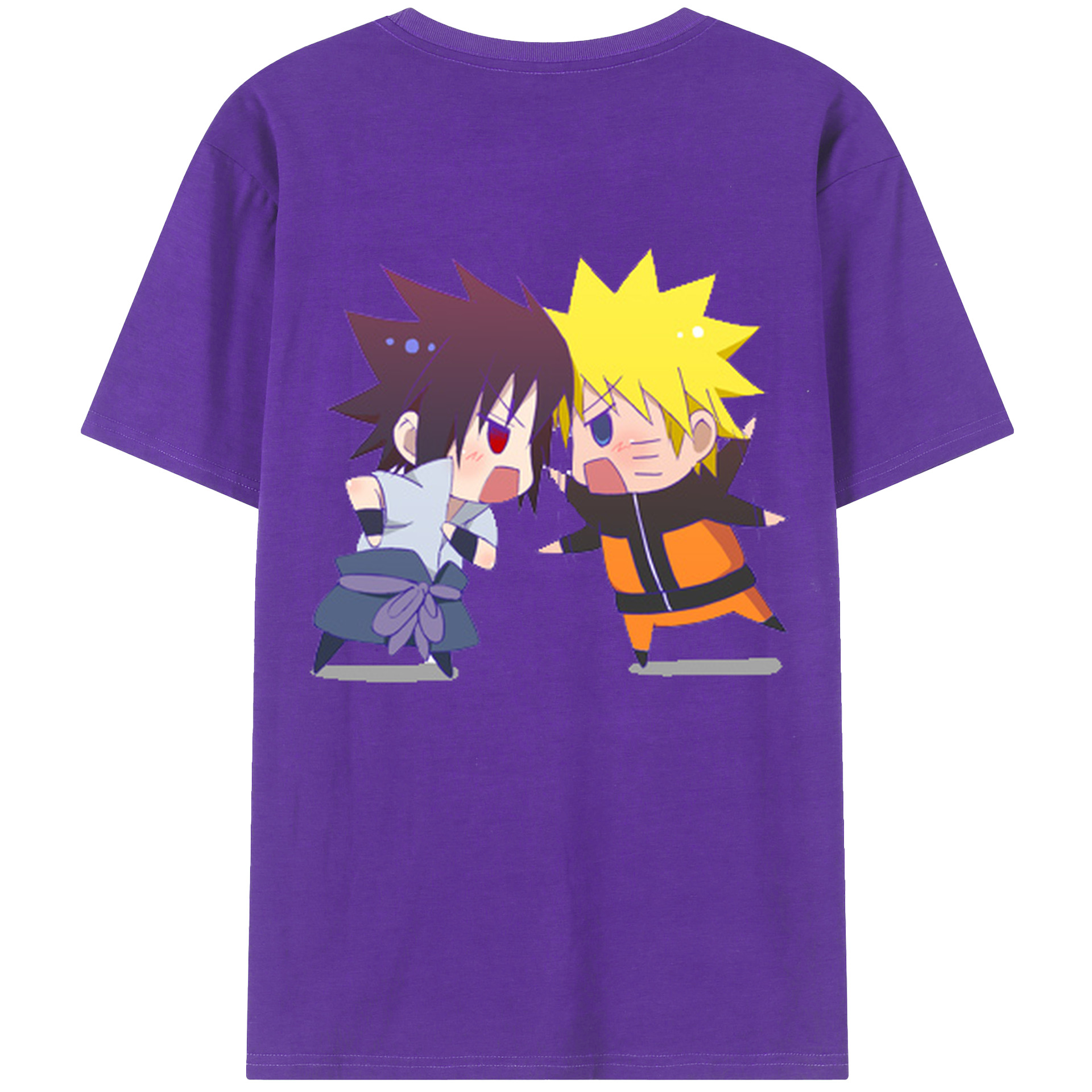（画像用） NARUTO -ナルト- うずまき ナルト Uzumaki Naruto 綿100％ メンズ半袖Tシャツ（バックプリント） 通気性