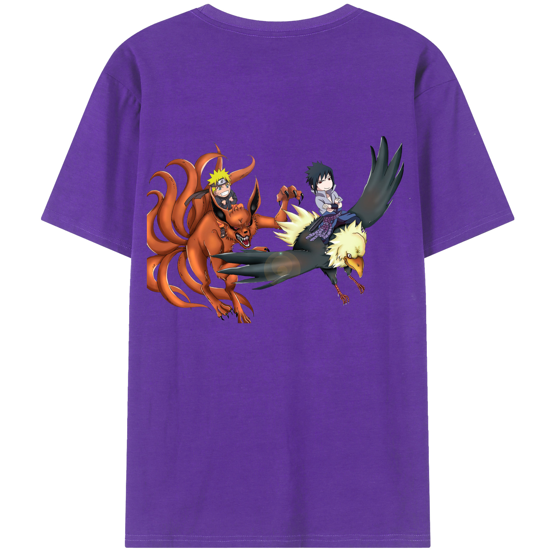 （画像用） NARUTO -ナルト- うずまき ナルト Uzumaki Naruto 綿100％ メンズ半袖Tシャツ（バックプリント） 通気性
