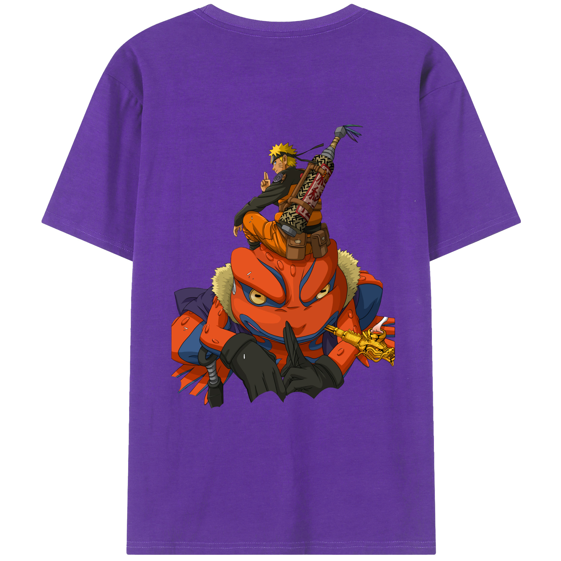 （画像用） NARUTO -ナルト- うずまき ナルト Uzumaki Naruto 綿100％ メンズ半袖Tシャツ（バックプリント） 通気性