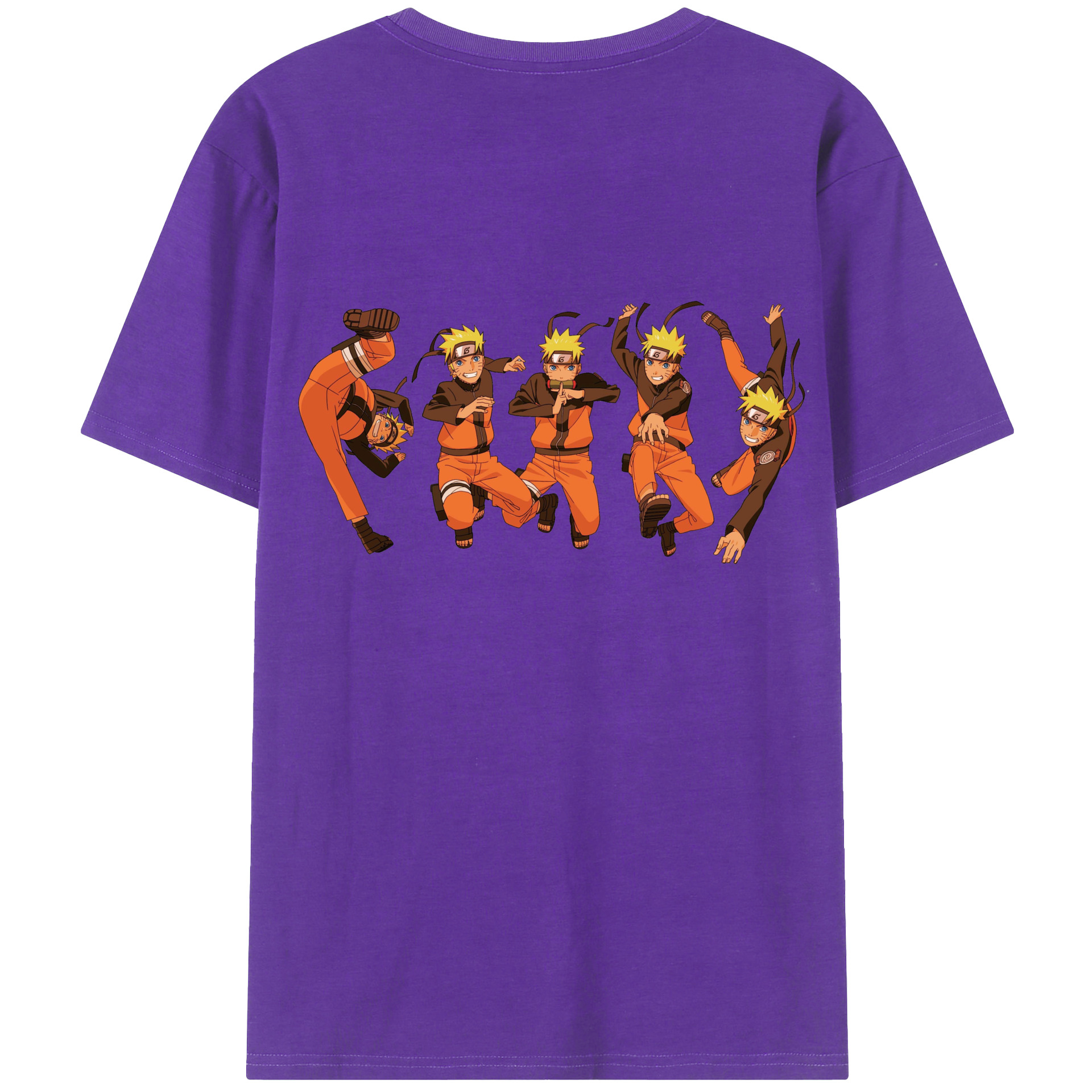 （画像用） NARUTO -ナルト- うずまき ナルト Uzumaki Naruto 綿100％ メンズ半袖Tシャツ（バックプリント） 通気性