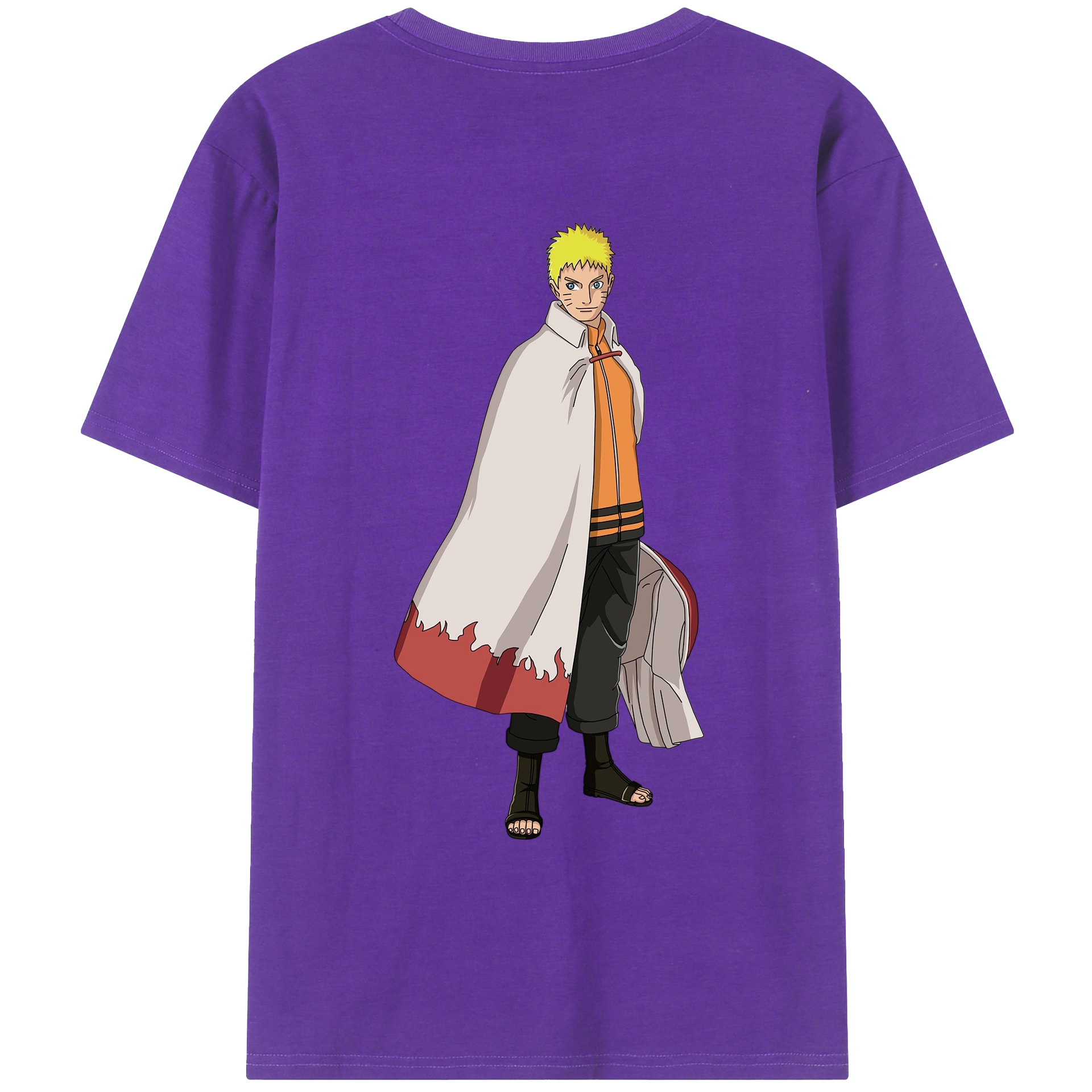 （画像用） NARUTO -ナルト- うずまき ナルト Uzumaki Naruto 綿100％ メンズ半袖Tシャツ（バックプリント） 通気性
