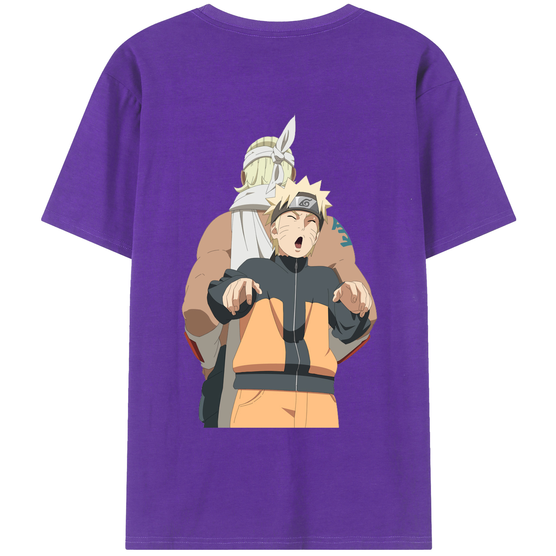 （画像用） NARUTO -ナルト- うずまき ナルト Uzumaki Naruto 綿100％ メンズ半袖Tシャツ（バックプリント） 通気性