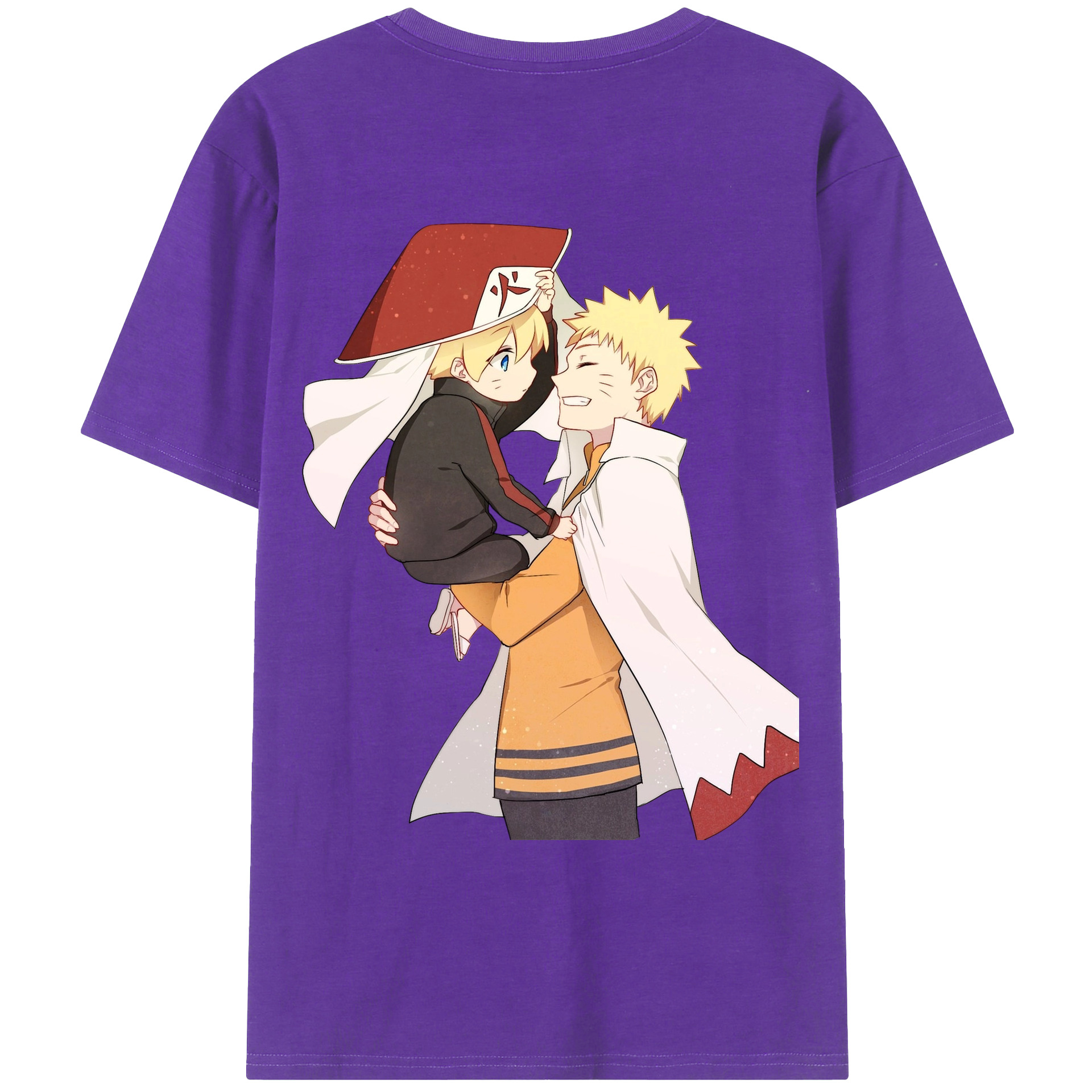 （画像用） NARUTO -ナルト- うずまき ナルト Uzumaki Naruto 綿100％ メンズ半袖Tシャツ（バックプリント） 通気性