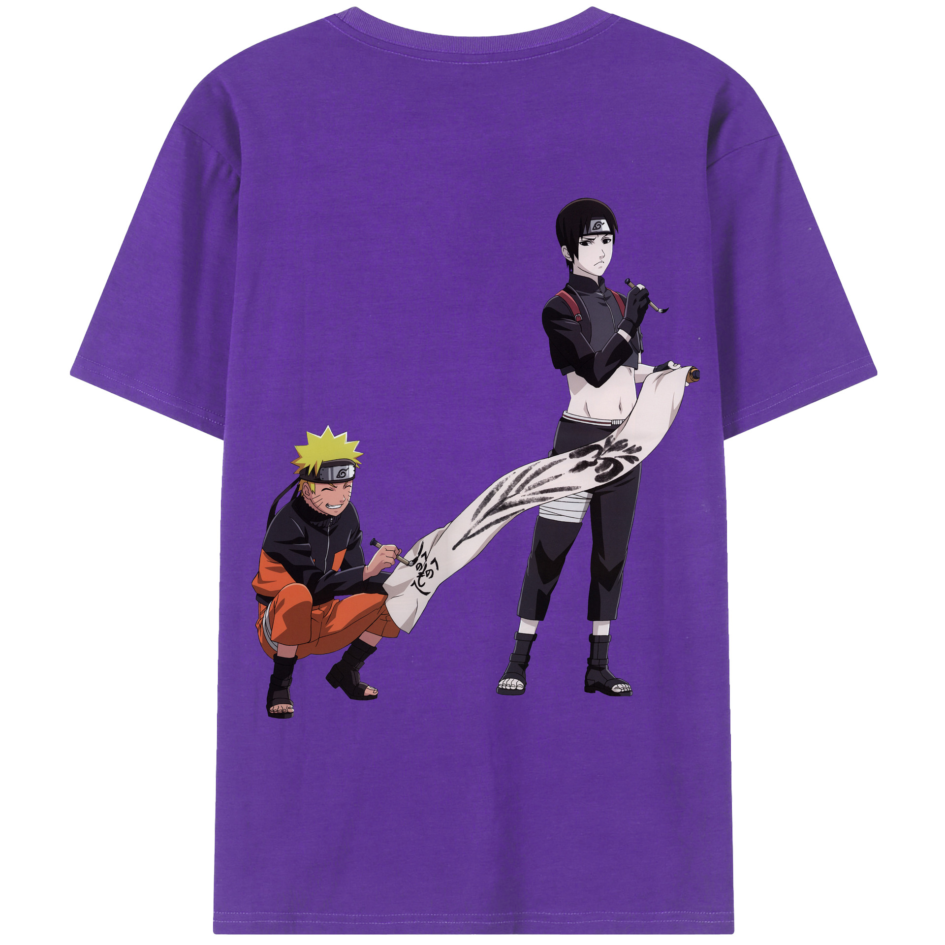 （画像用） NARUTO -ナルト- うずまき ナルト Uzumaki Naruto 綿100％ メンズ半袖Tシャツ（バックプリント） 通気性