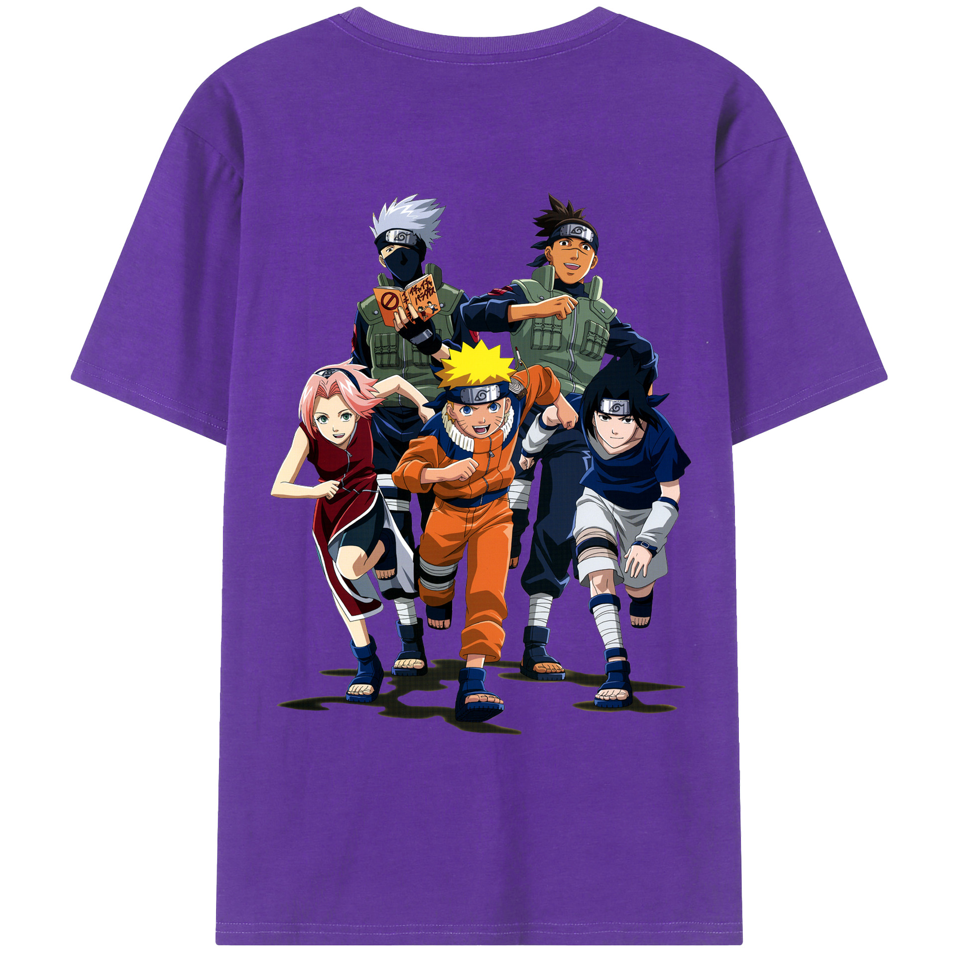 （画像用） NARUTO -ナルト- うずまき ナルト Uzumaki Naruto 綿100％ メンズ半袖Tシャツ（バックプリント） 通気性