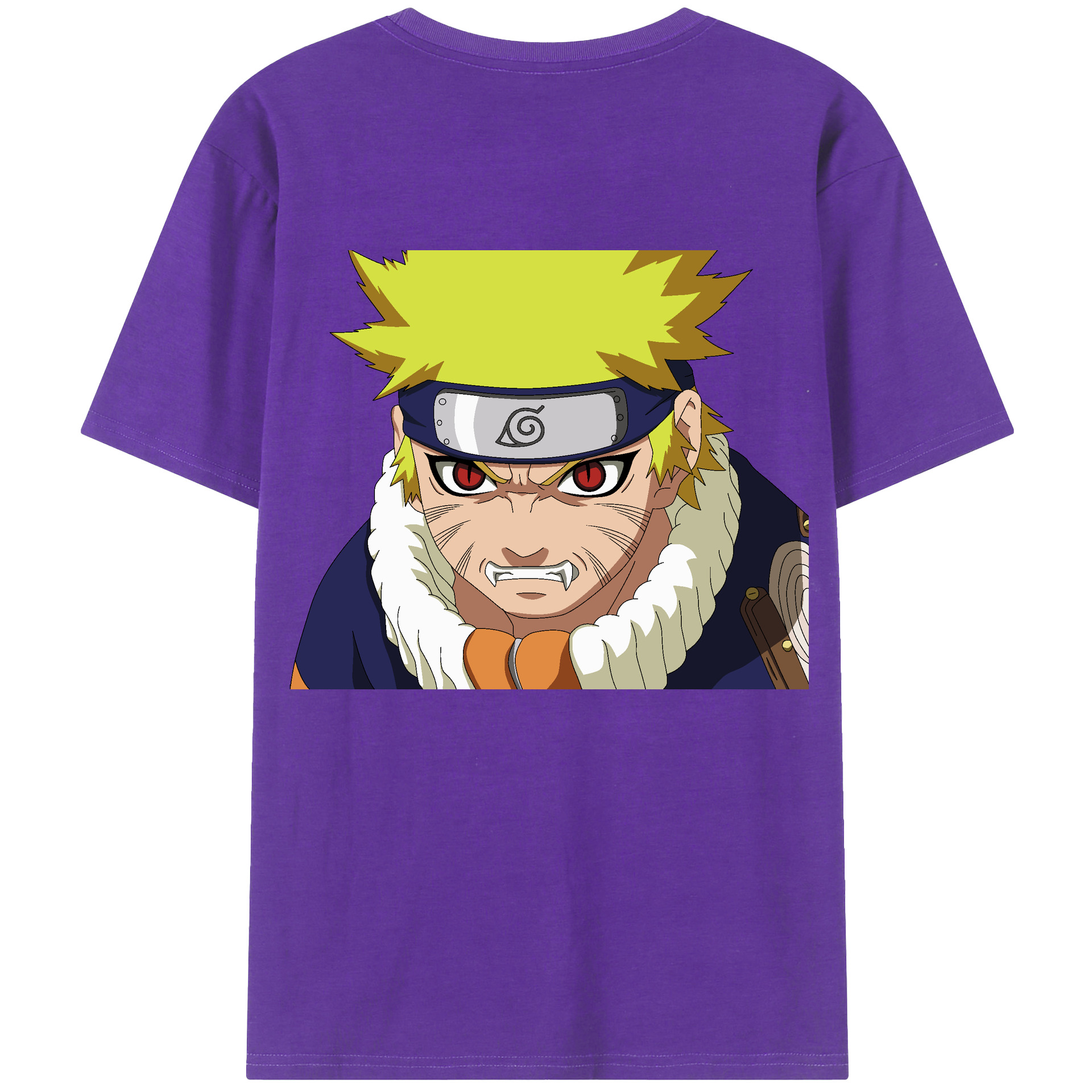 （画像用） NARUTO -ナルト- うずまき ナルト Uzumaki Naruto 綿100％ メンズ半袖Tシャツ（バックプリント） 通気性