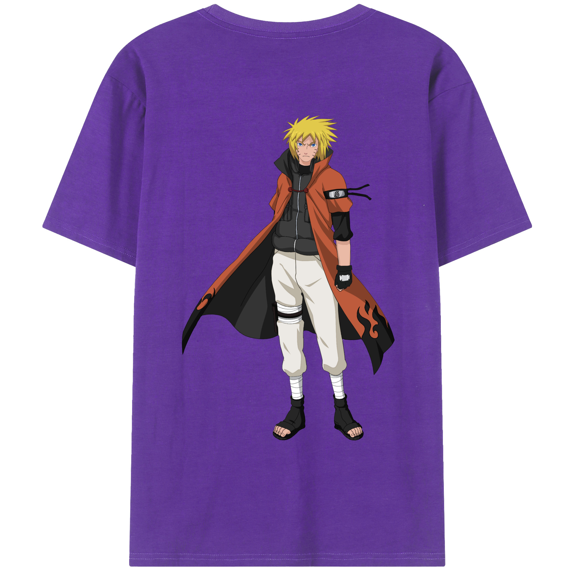 （画像用） NARUTO -ナルト- うずまき ナルト Uzumaki Naruto 綿100％ メンズ半袖Tシャツ（バックプリント） 通気性