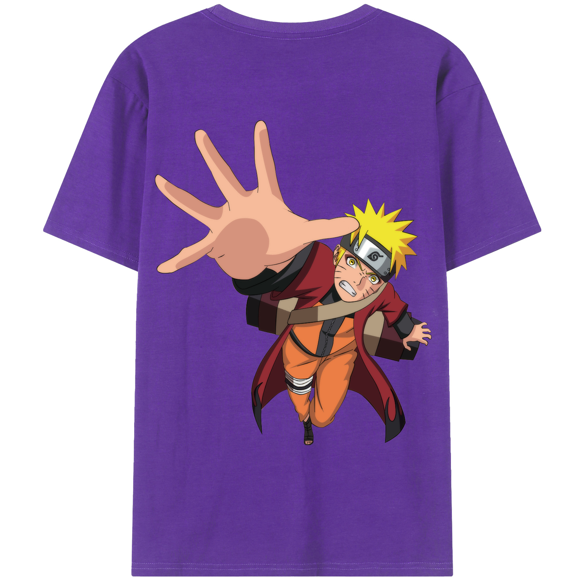 （画像用） NARUTO -ナルト- うずまき ナルト Uzumaki Naruto 綿100％ メンズ半袖Tシャツ（バックプリント） 通気性