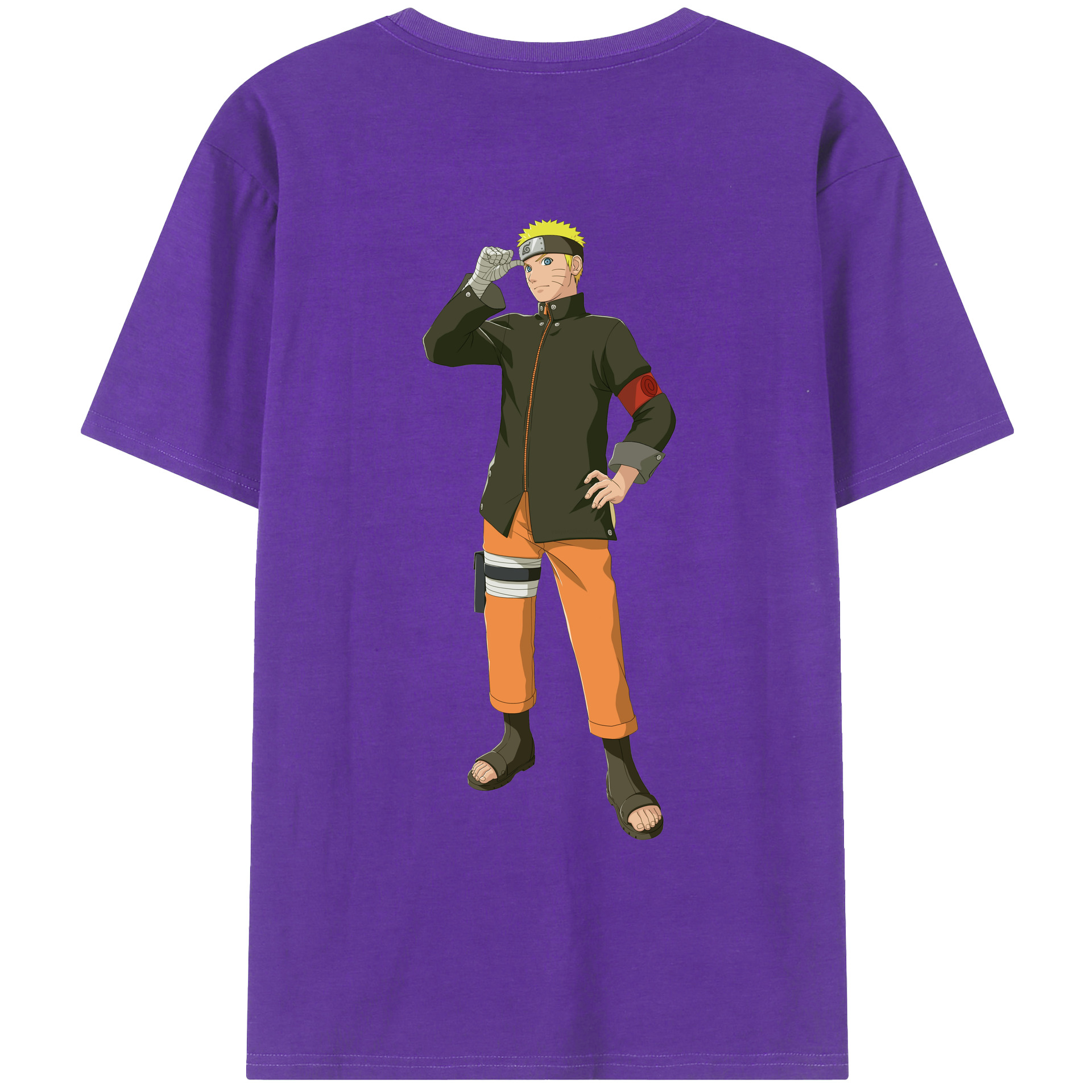（画像用） NARUTO -ナルト- うずまき ナルト Uzumaki Naruto 綿100％ メンズ半袖Tシャツ（バックプリント） 通気性