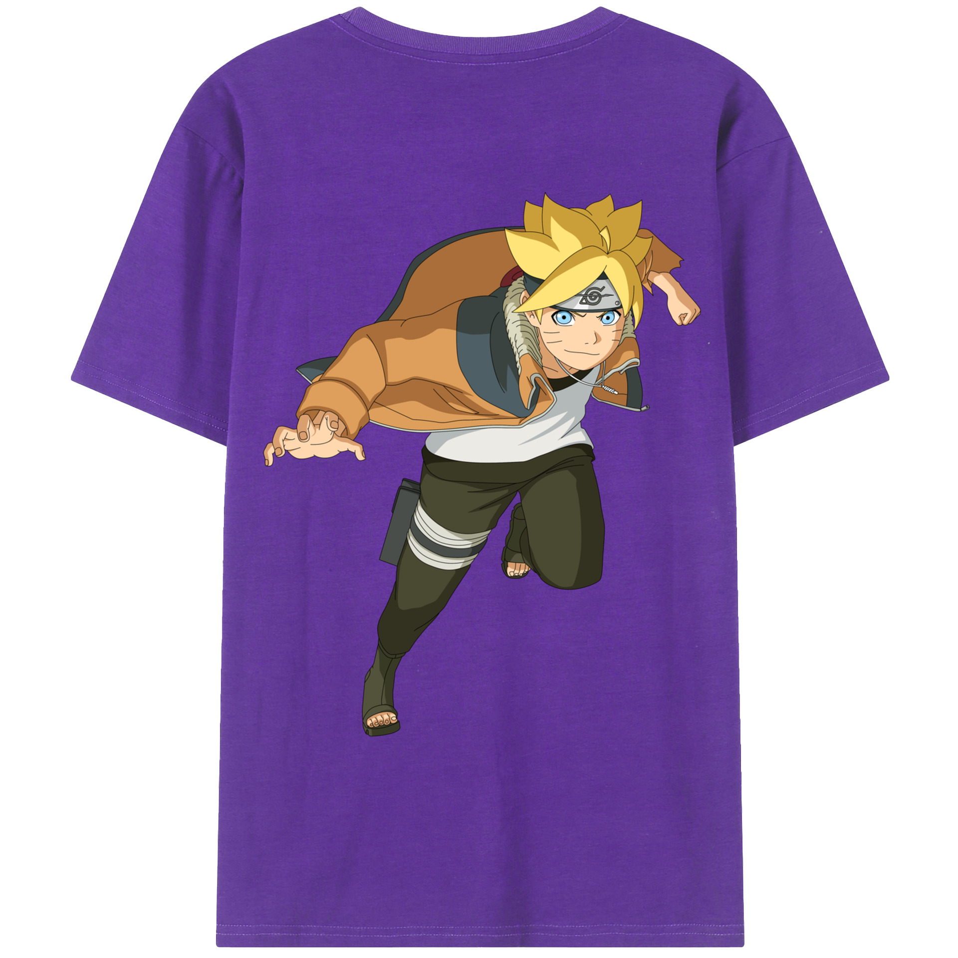 （画像用） NARUTO -ナルト- うずまき ナルト Uzumaki Naruto 綿100％ メンズ半袖Tシャツ（バックプリント） 通気性