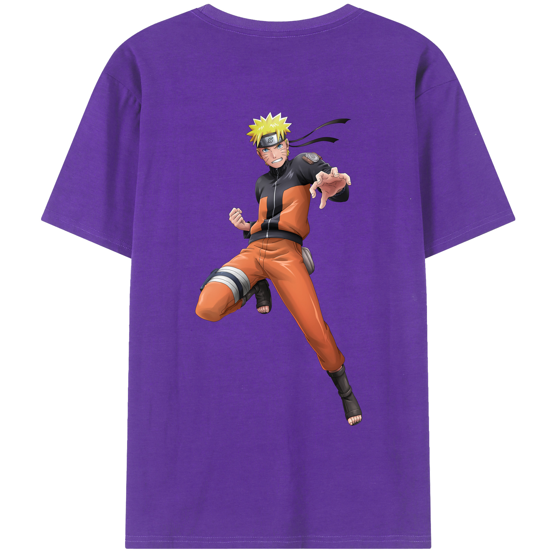 （画像用） NARUTO -ナルト- うずまき ナルト Uzumaki Naruto 綿100％ メンズ半袖Tシャツ（バックプリント） 通気性