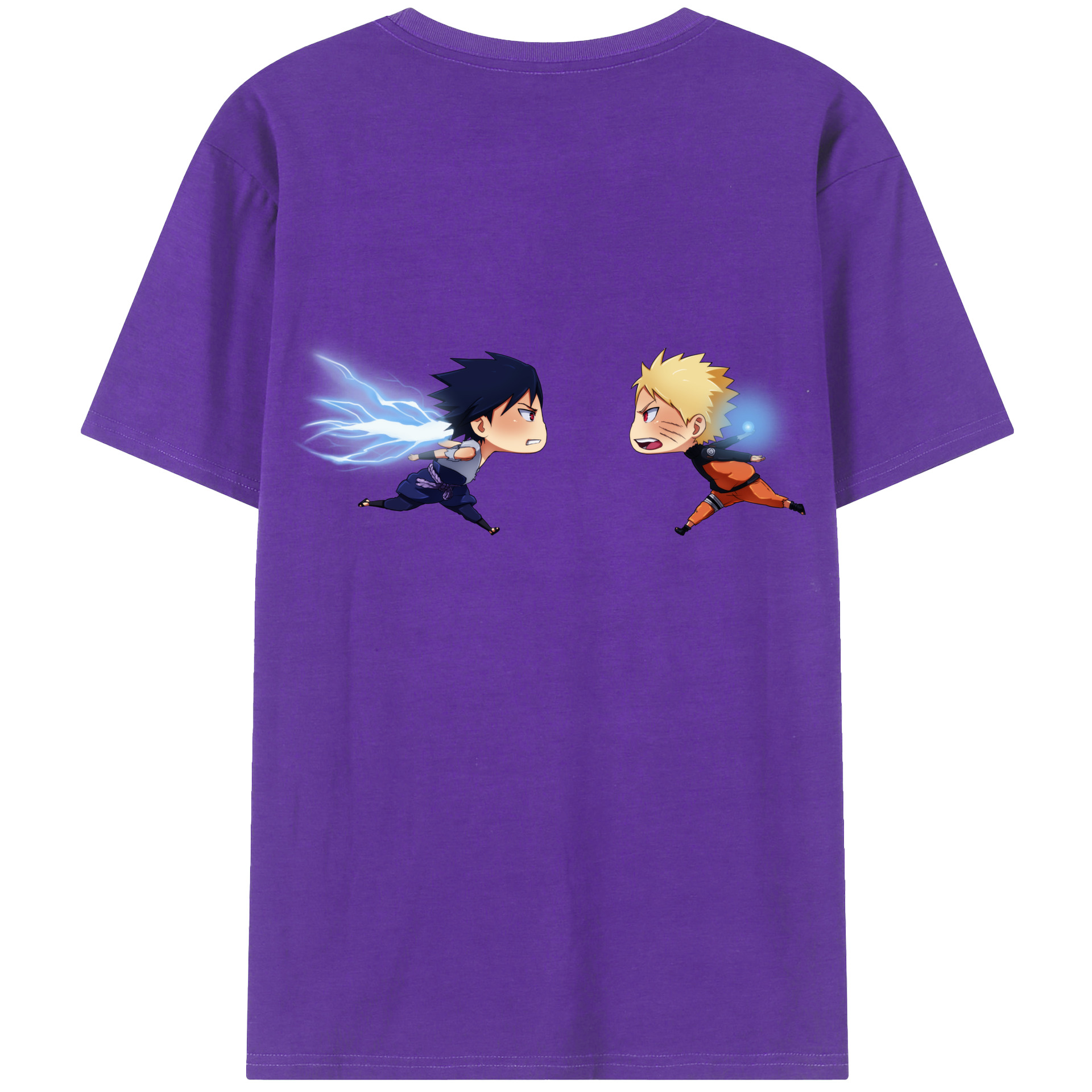 （画像用） NARUTO -ナルト- うずまき ナルト Uzumaki Naruto 綿100％ メンズ半袖Tシャツ（バックプリント） 通気性