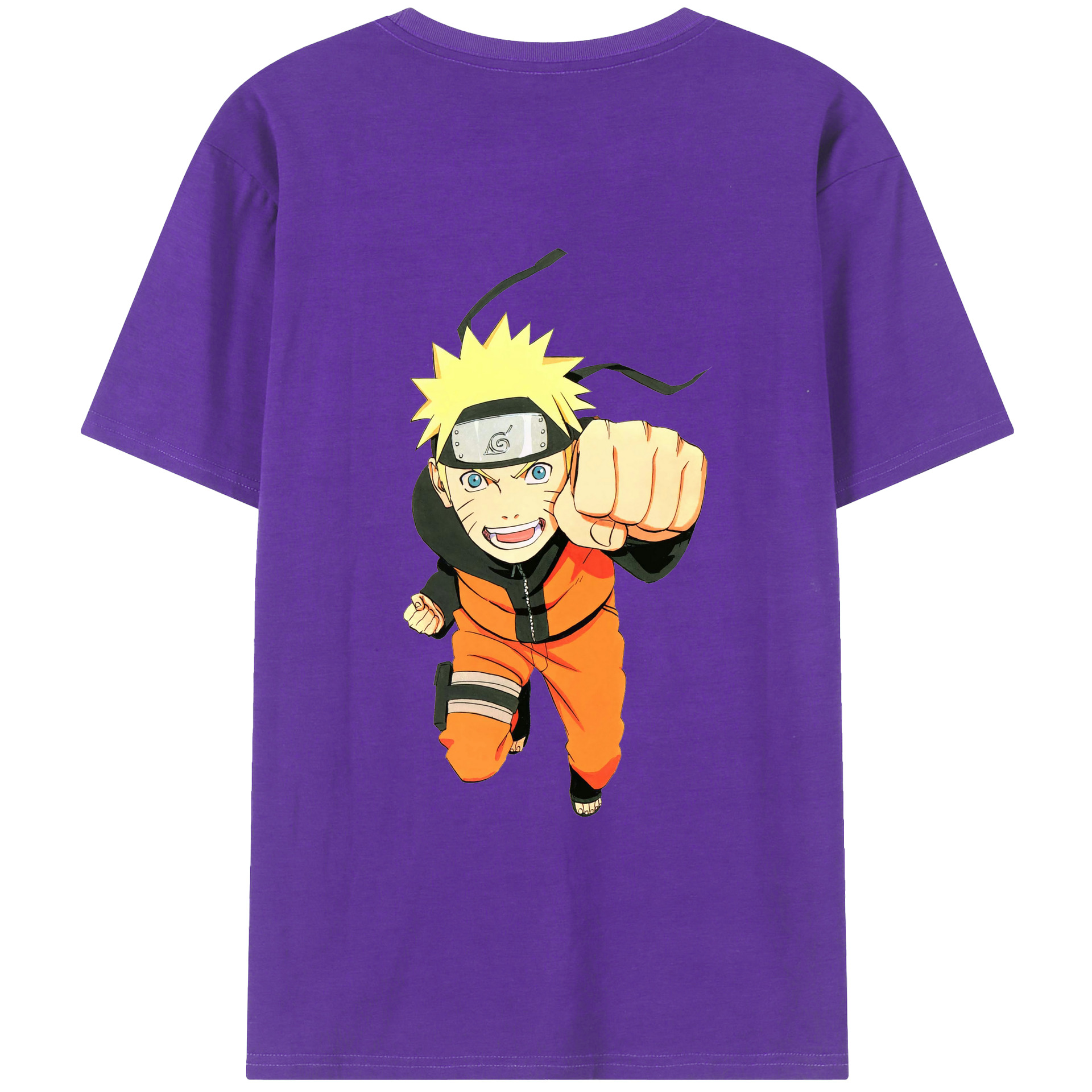 （画像用） NARUTO -ナルト- うずまき ナルト Uzumaki Naruto 綿100％ メンズ半袖Tシャツ（バックプリント） 通気性