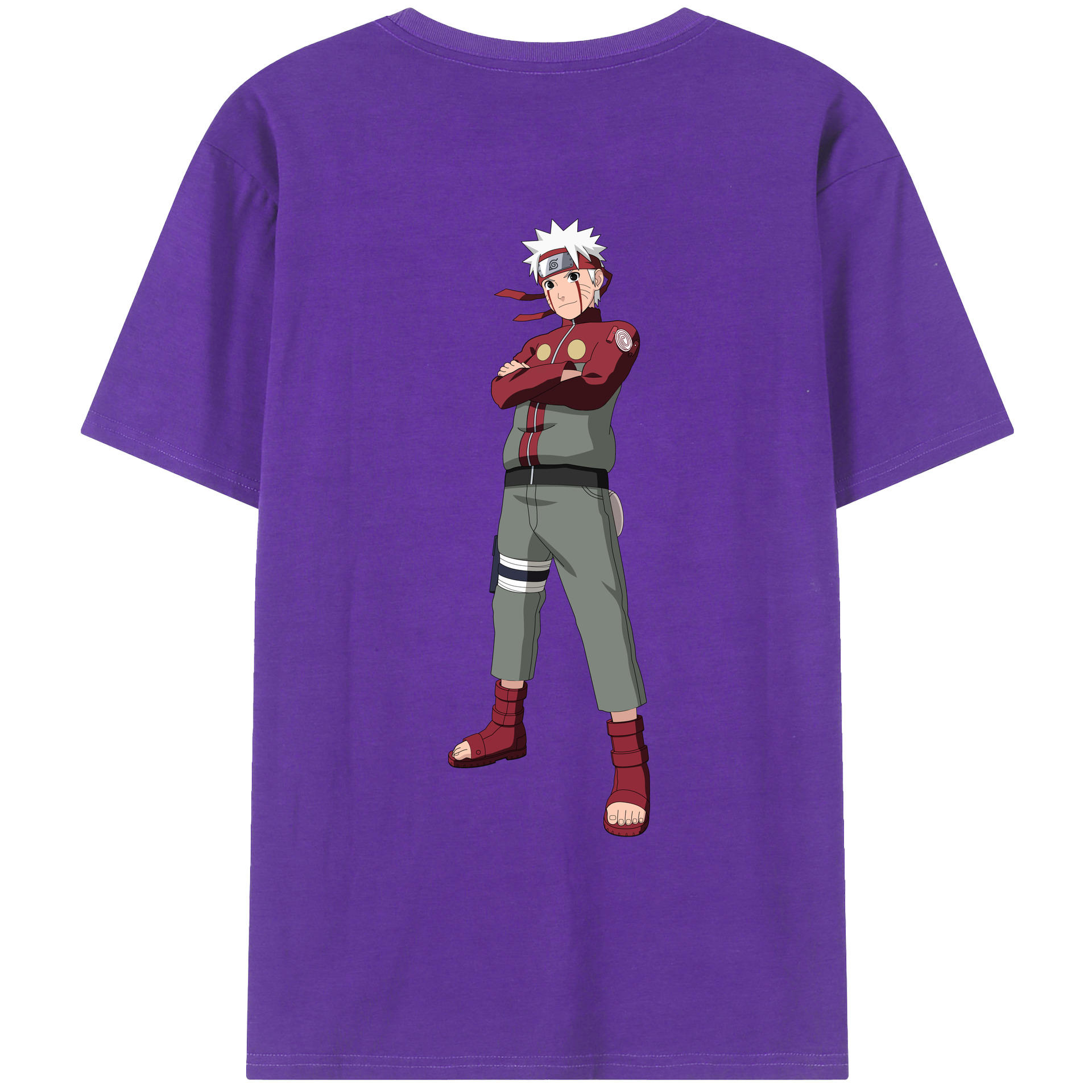 （画像用） NARUTO -ナルト- うずまき ナルト Uzumaki Naruto 綿100％ メンズ半袖Tシャツ（バックプリント） 通気性