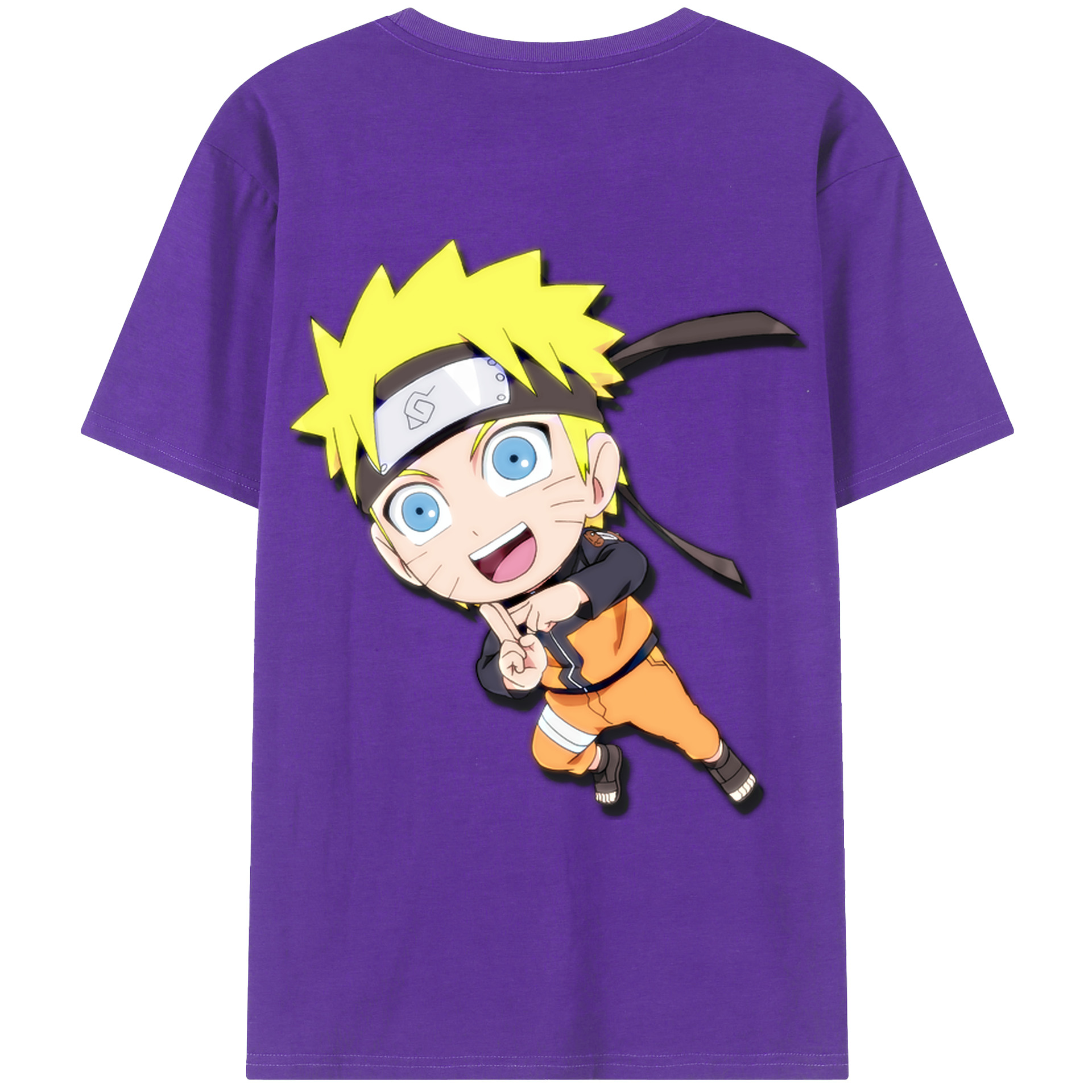 （画像用） NARUTO -ナルト- うずまき ナルト Uzumaki Naruto 綿100％ メンズ半袖Tシャツ（バックプリント） 通気性