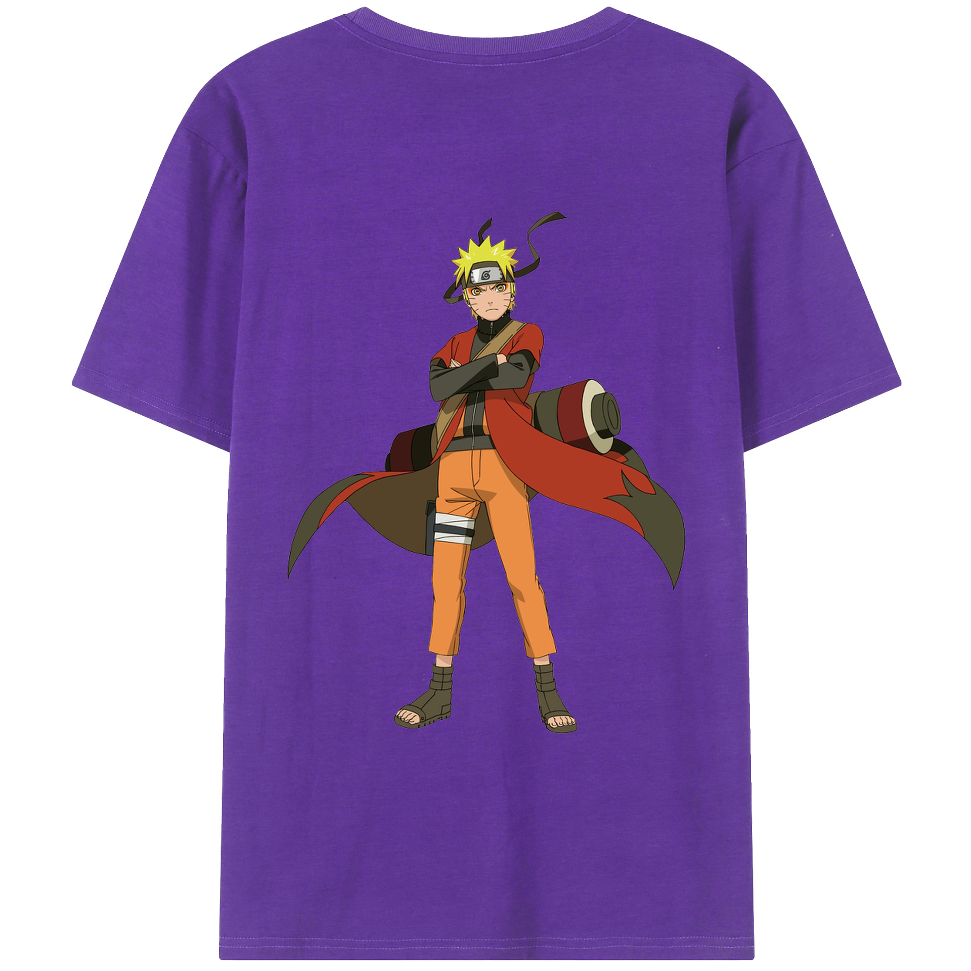 （画像用） NARUTO -ナルト- うずまき ナルト Uzumaki Naruto 綿100％ メンズ半袖Tシャツ（バックプリント） 通気性