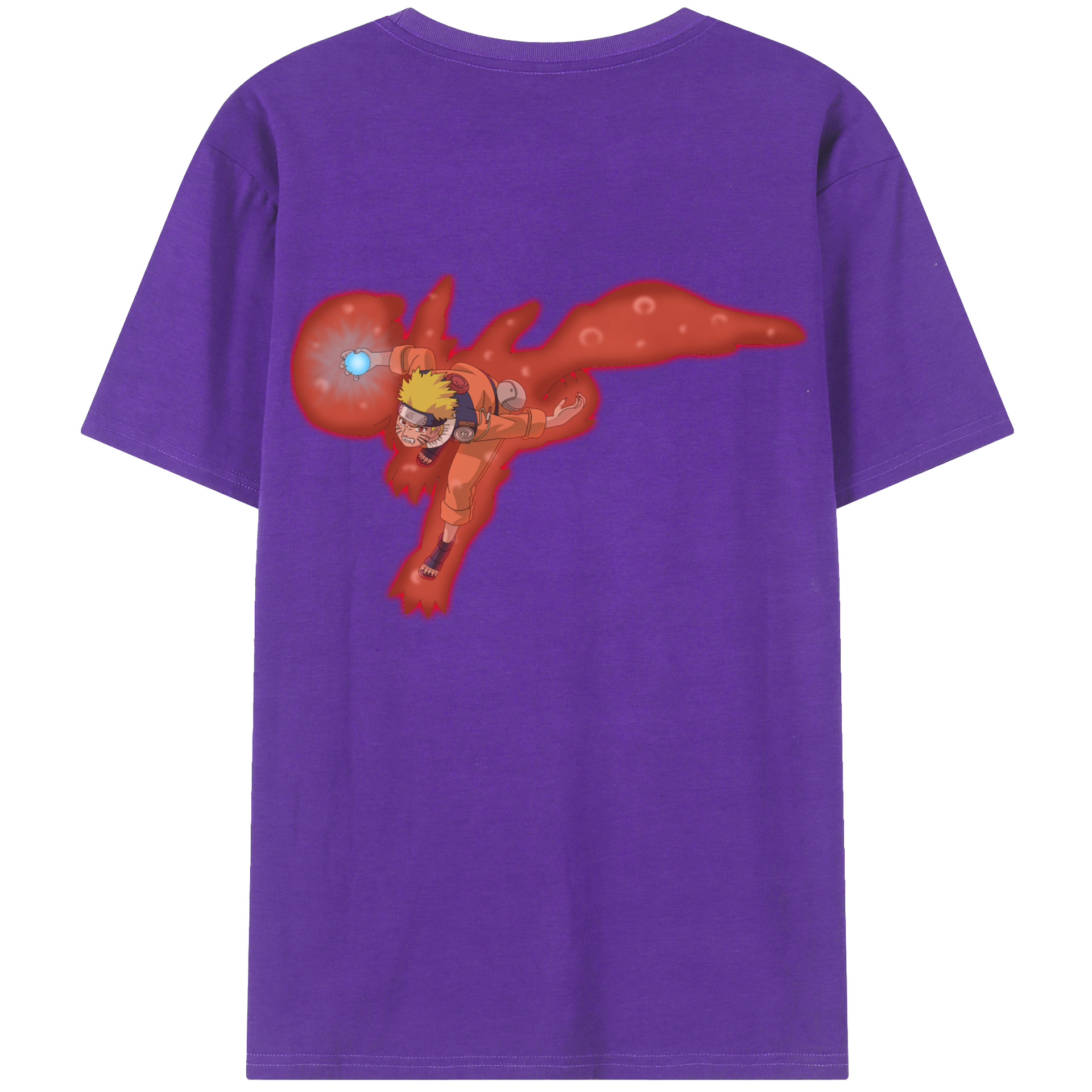 （画像用） NARUTO -ナルト- うずまき ナルト Uzumaki Naruto 綿100％ メンズ半袖Tシャツ（バックプリント） 通気性